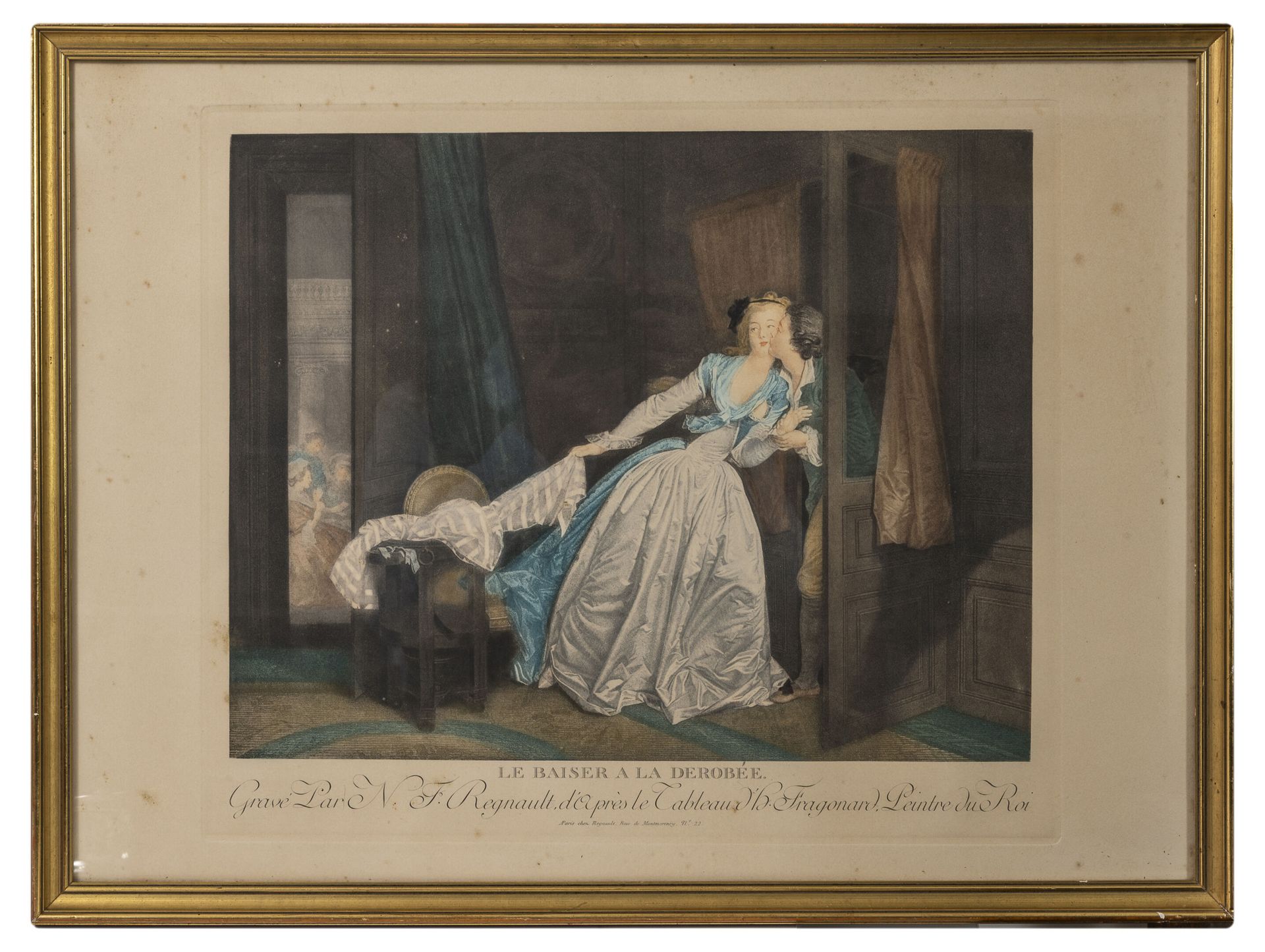 Lot de 4 gravures anciennes : - The sneaky kiss. 

- The verou.

Forming a penda&hellip;