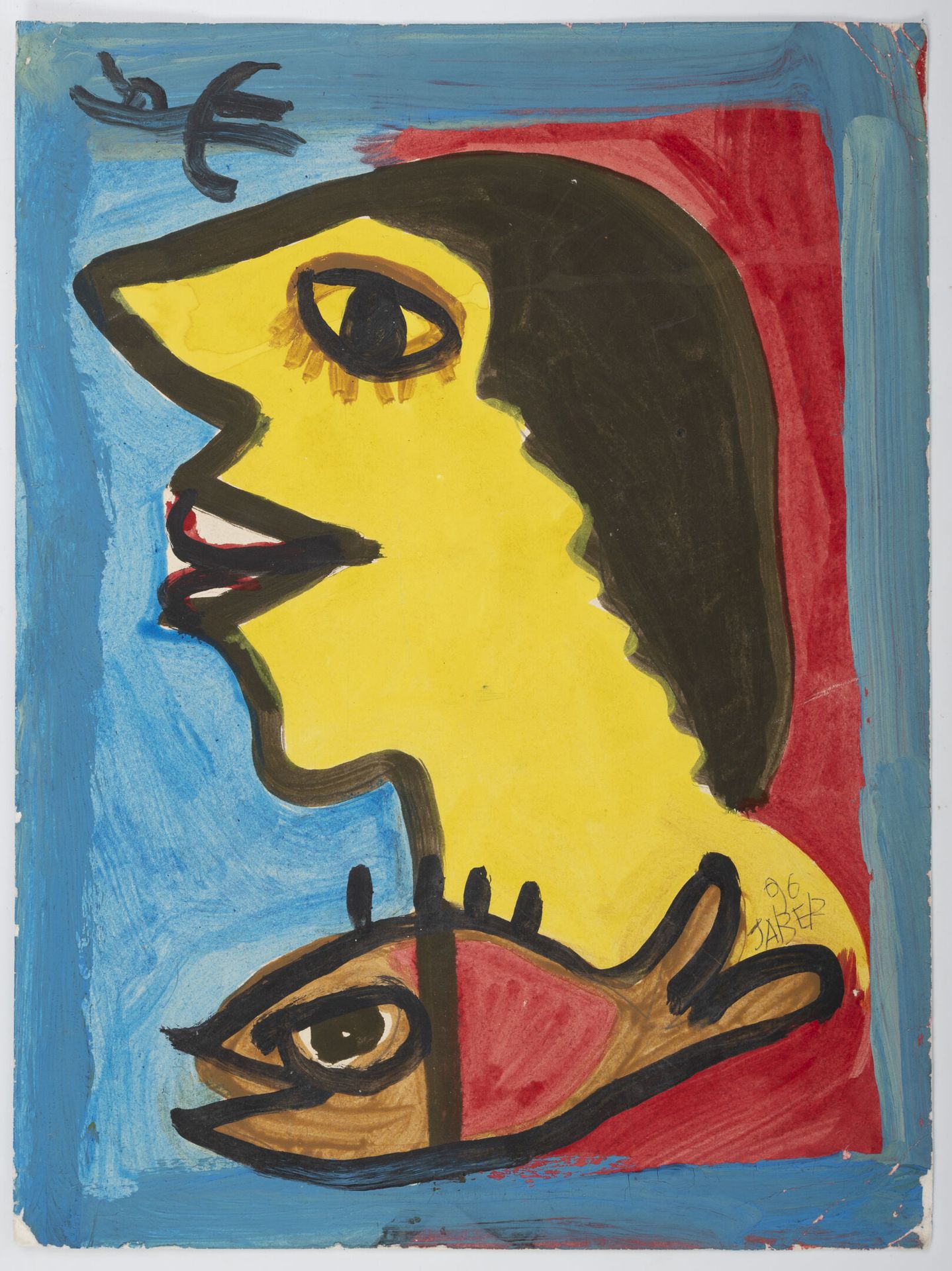 JABER (1938) Profile and fish, 1996.

Gouache on paper.

Signed and dated lower &hellip;