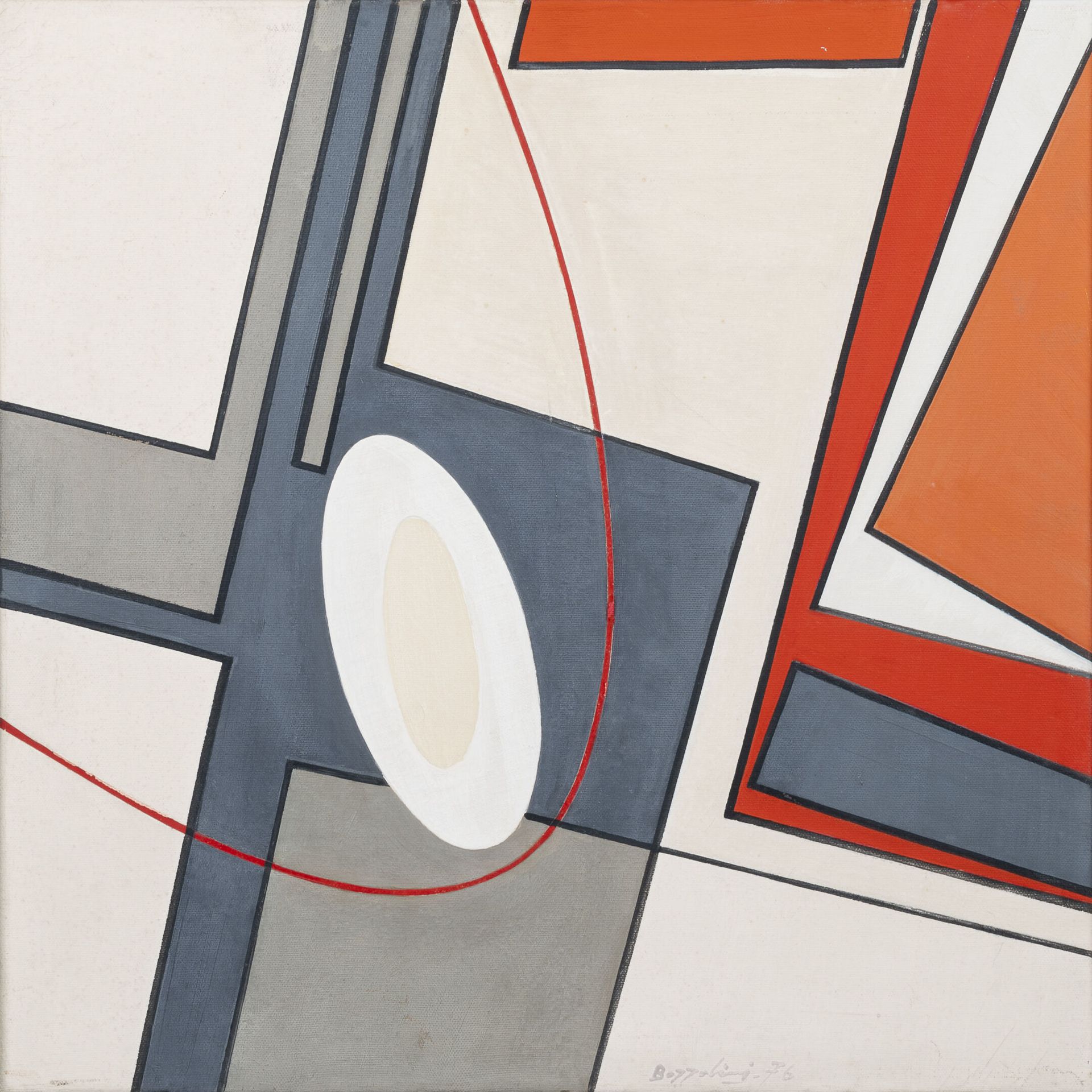 Silvano BOZZOLINI (1911-1998) Diagonales contrarias, 1976. 

Óleo sobre lienzo.
&hellip;