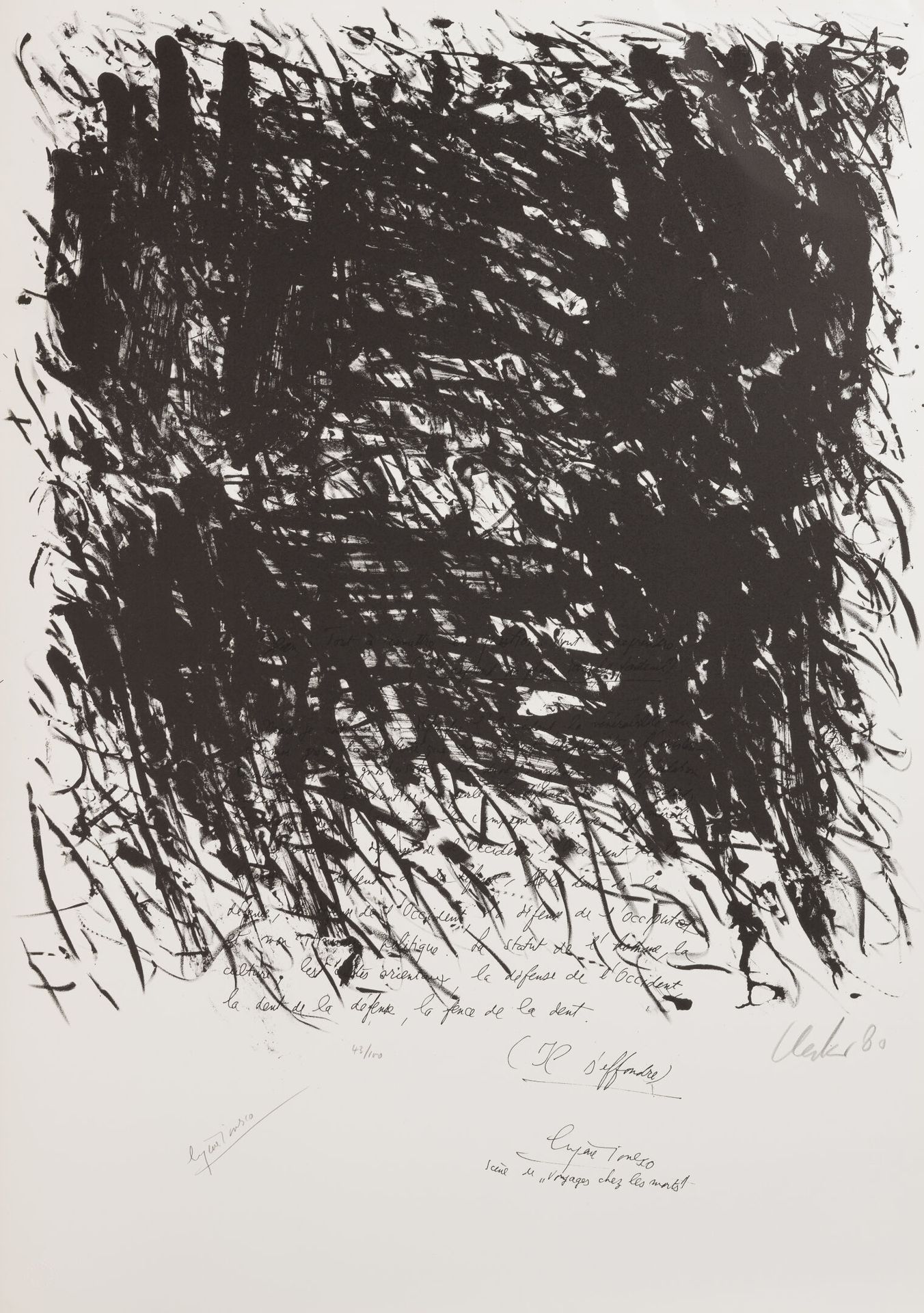 GÜNTHER UECKER (1930) The Silence of Writing, 1980. 

Lithograph on paper. 

Sig&hellip;