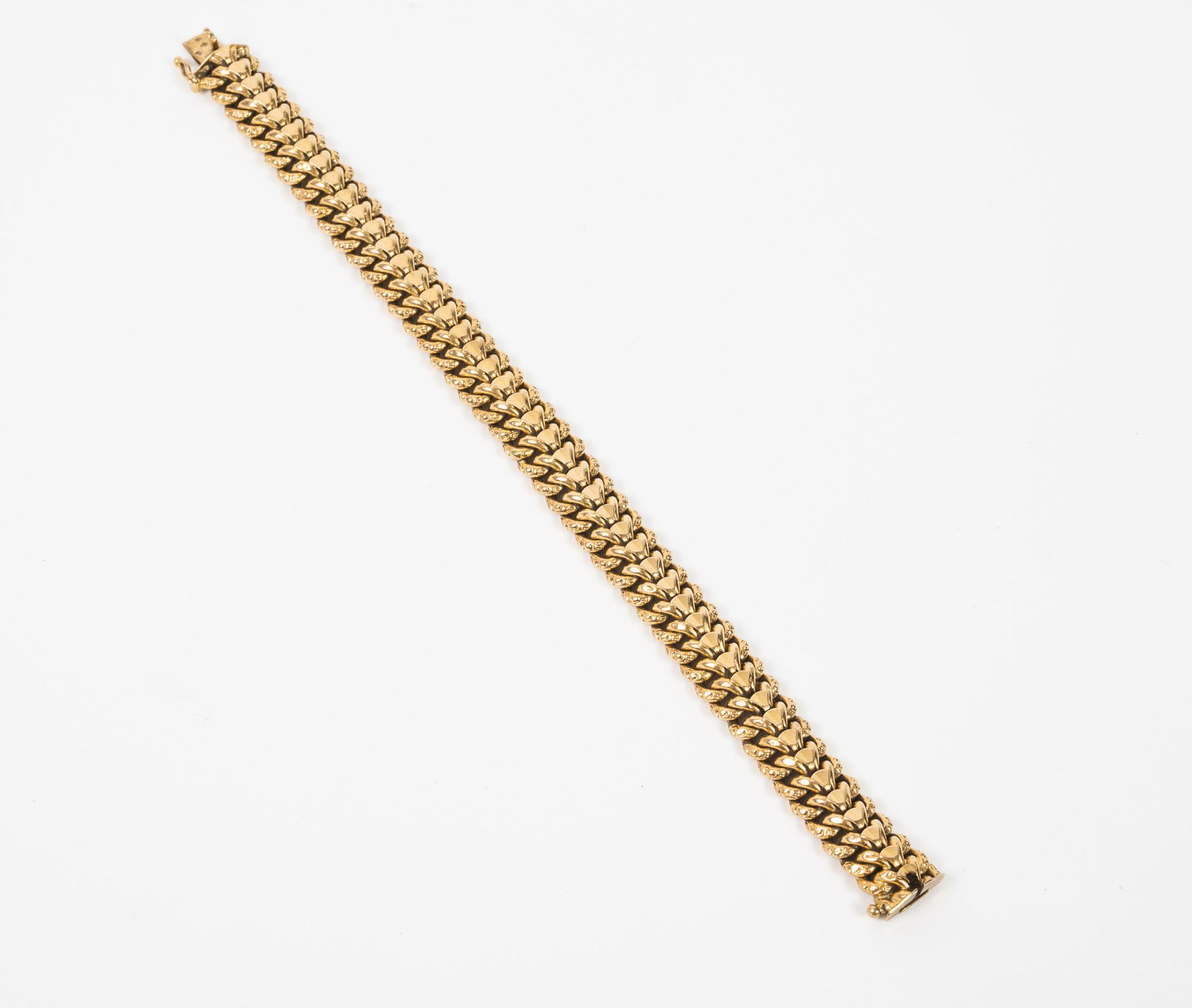 Null Armband aus Gelbgold (750). 

Ratschenverschluss mit acht Sicherheitsnadeln&hellip;