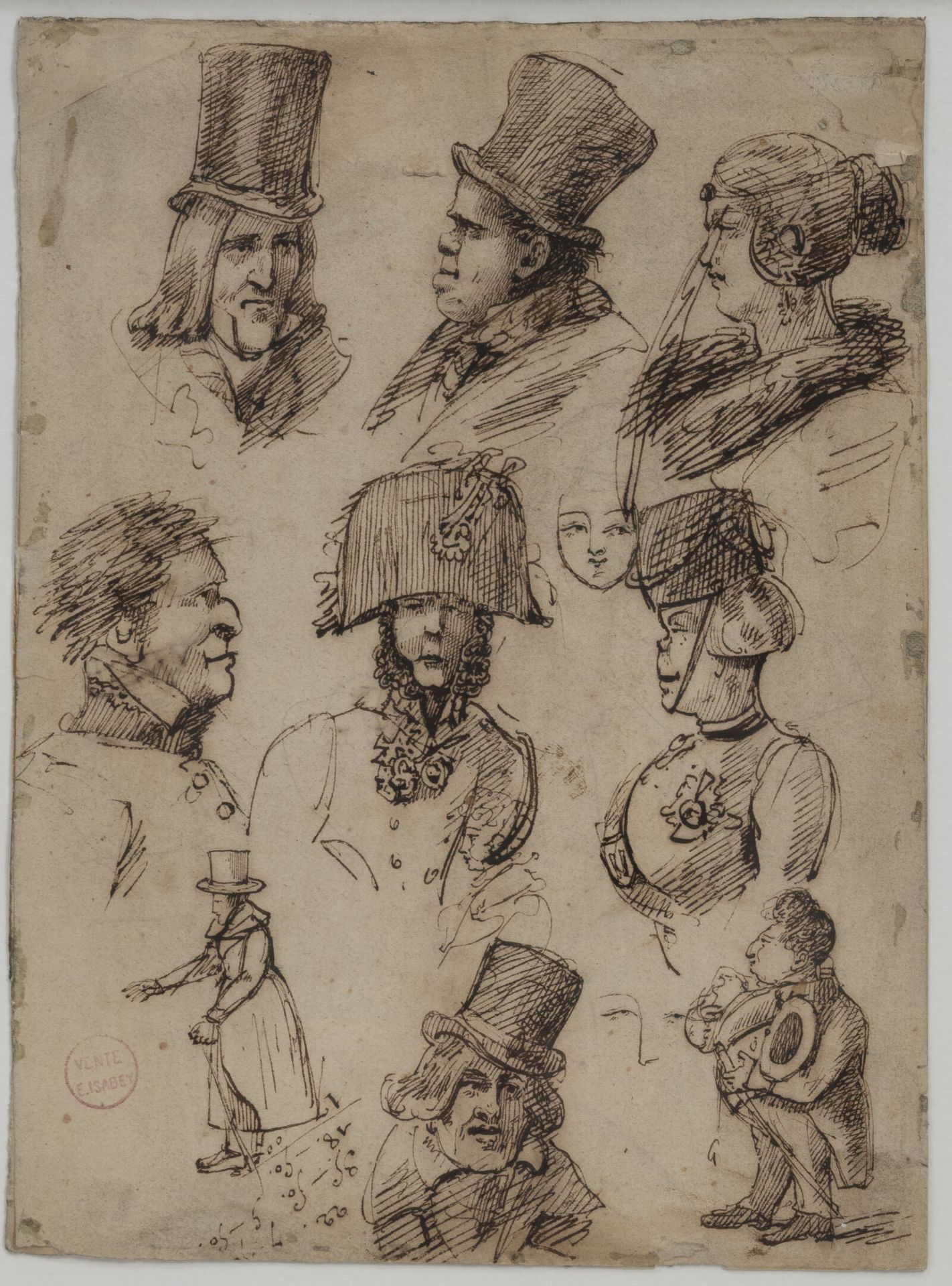 Eugène ISABEY (1804-1886) Portraits of generals, women or elegant men. 

Ink on &hellip;