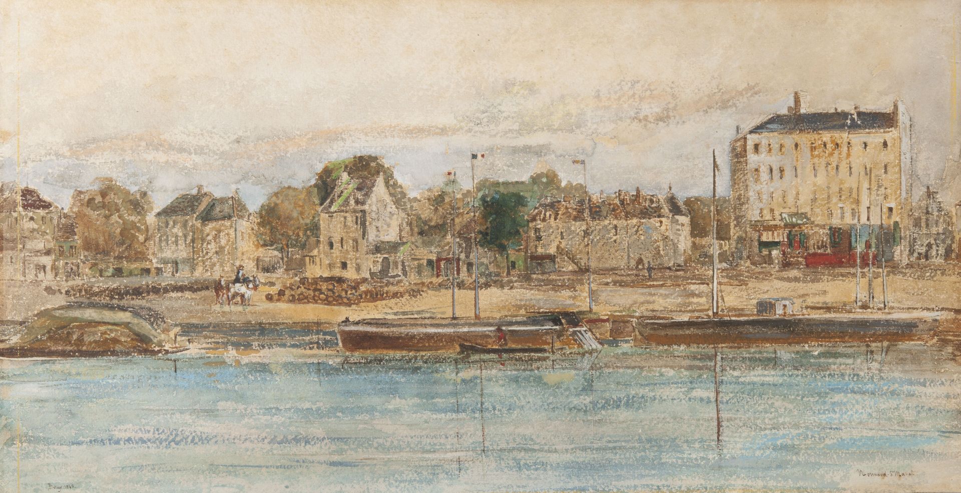 Émile Normand SAINT-MARCEL (1840-1914) Quai de Bercy (Uferstraße).

Aquarell und&hellip;