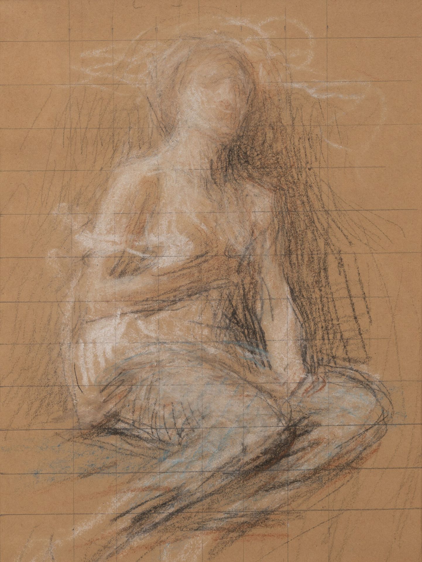 Ernest Joseph LAURENT (1859-1929) Study, seated figure. 

Graphite, red chalk, c&hellip;