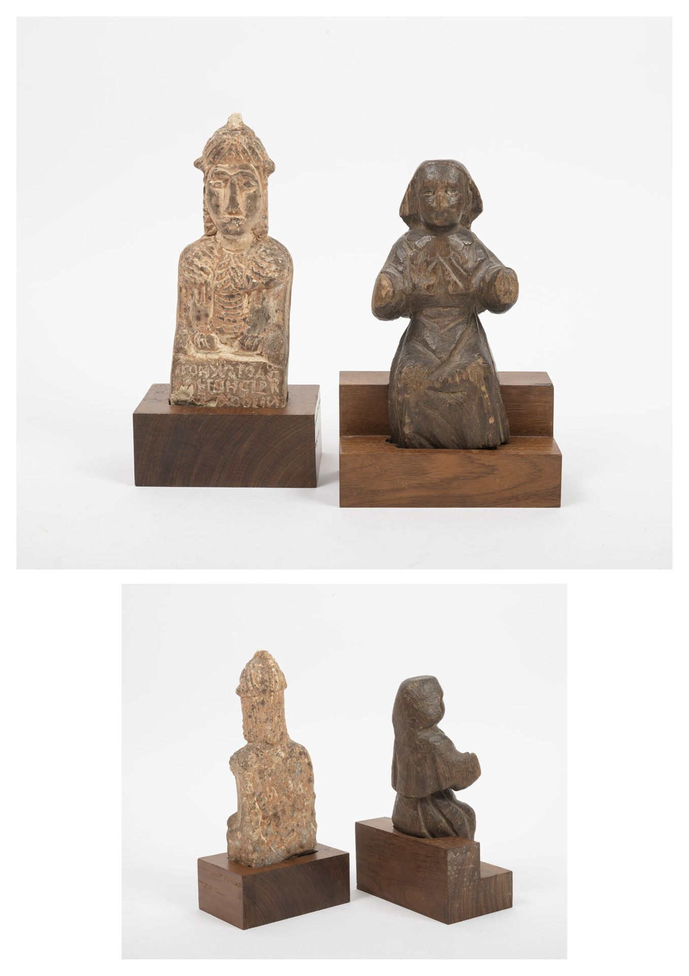 STYLE GOTHIQUE Personnage assis (moine ?), les bras levés.

Fragment de sculptur&hellip;