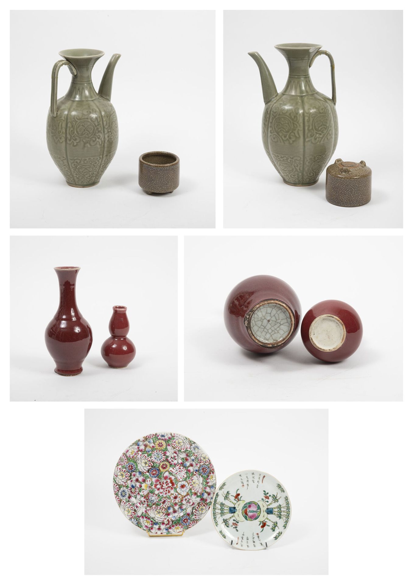 CHINE, XXème siècle 
Lot comprenant : 




- Deux petits vases de formes balustr&hellip;