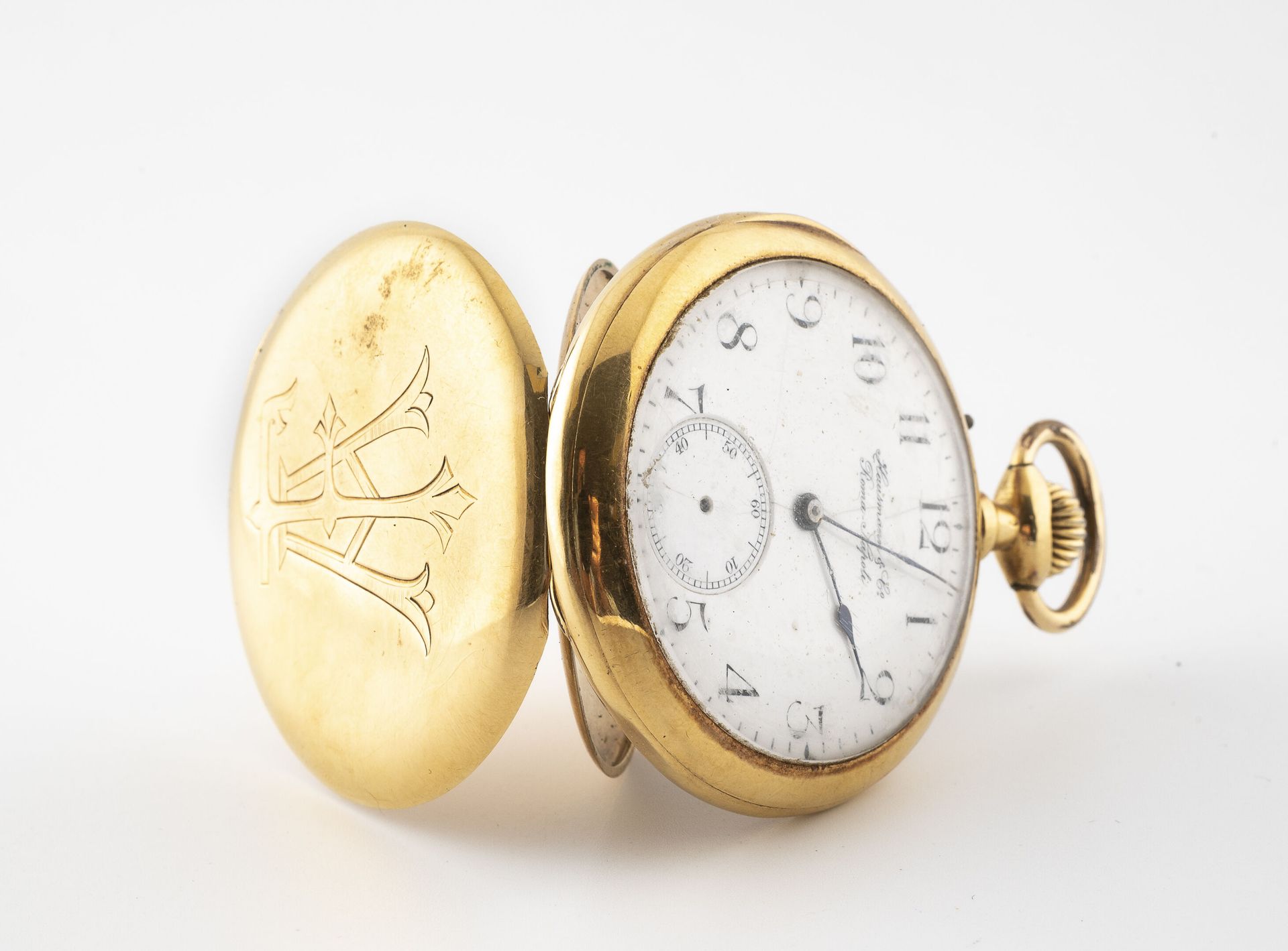HAUSSMANN & Co, à Rome et Naples Pocket watch in yellow gold (750) 

Back cover &hellip;
