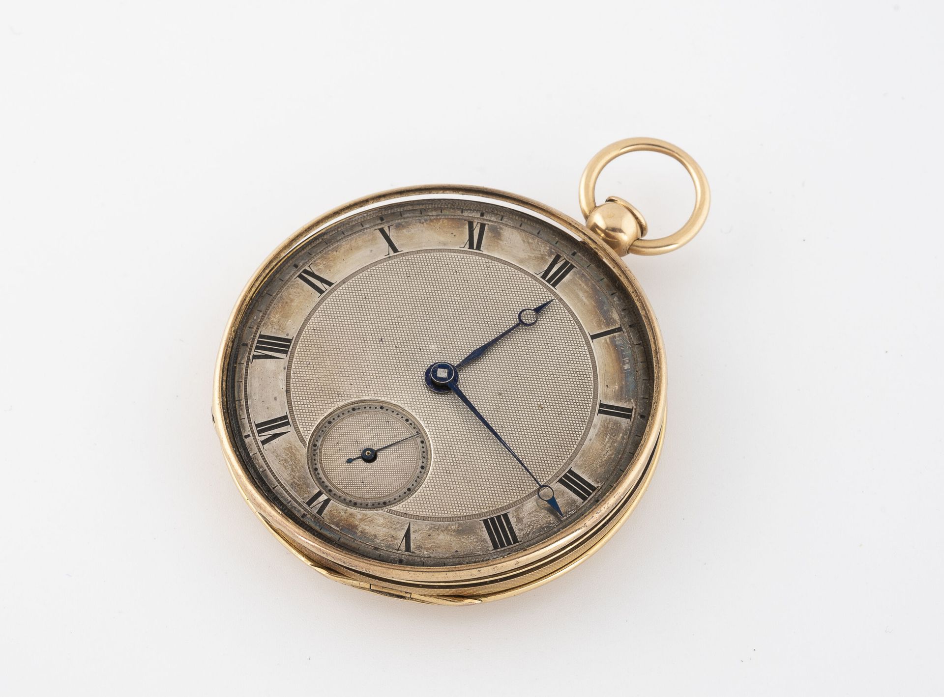 Null Yellow gold (750) pocket watch 

Back cover with plain background. 

Dial w&hellip;