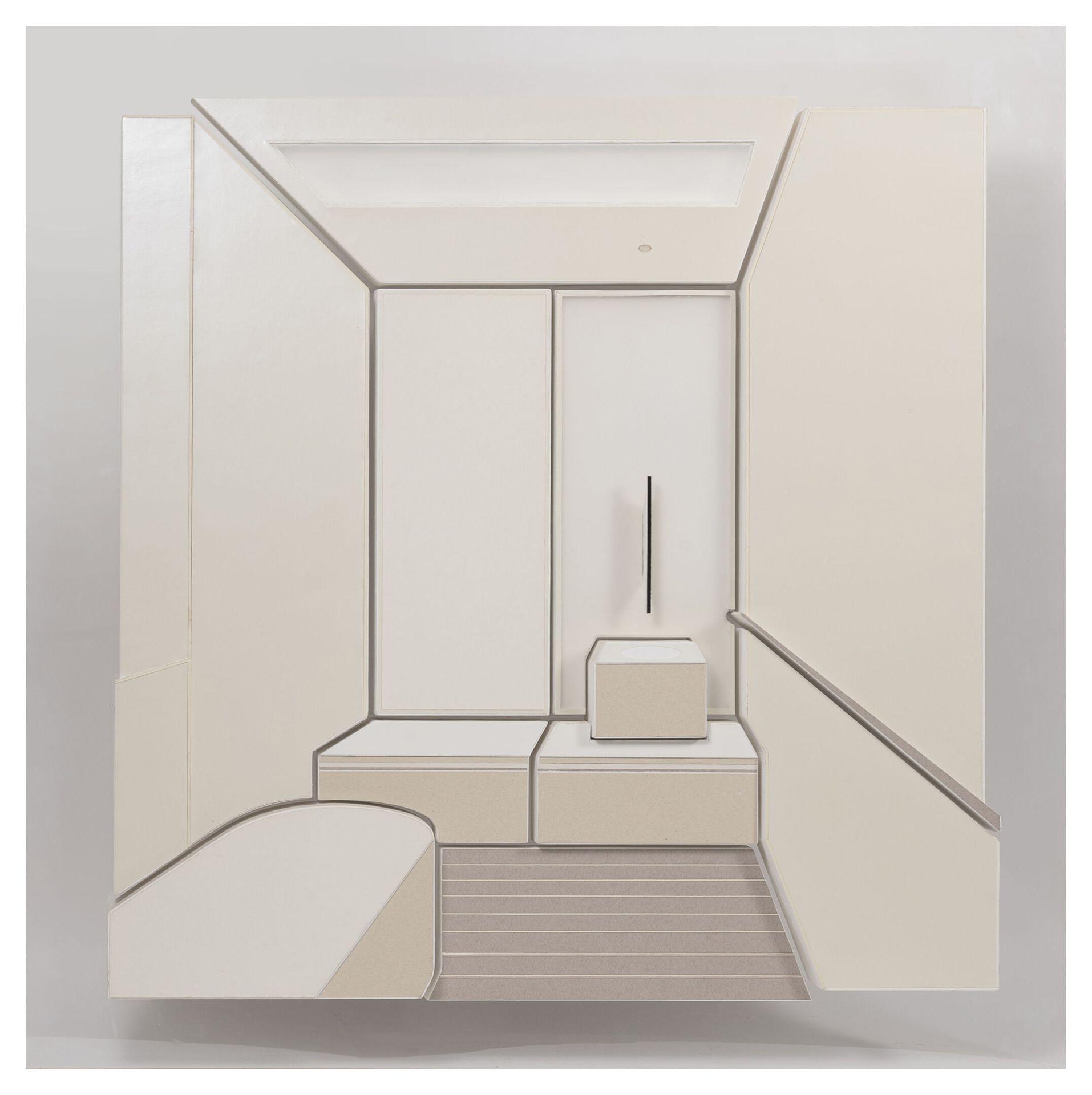 Paolo CAVINATO (1975) Rilievo #6 - 浴室，有存在感, 2013.

混合媒体。

在画框的背面有签名。

85 x 85 x &hellip;