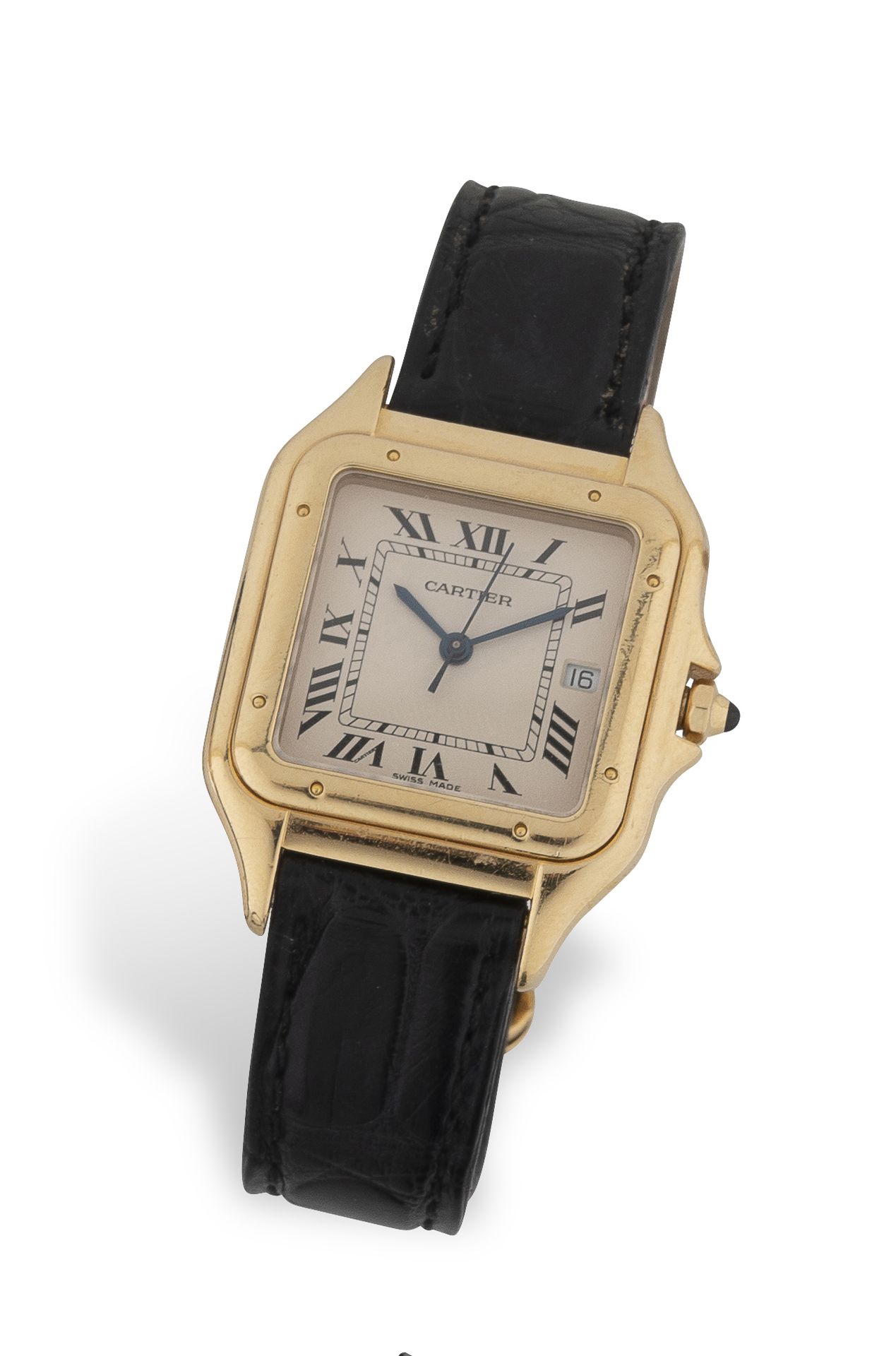 CARTIER "PANTHERE" Ladies' wristwatch in yellow gold (750).

Champagne dial with&hellip;