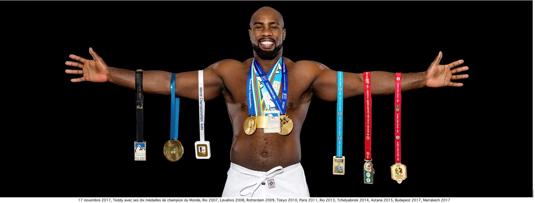 Teddy RINER Photo print*: Teddy Riner and his ten World Champion medals, 17 Nove&hellip;