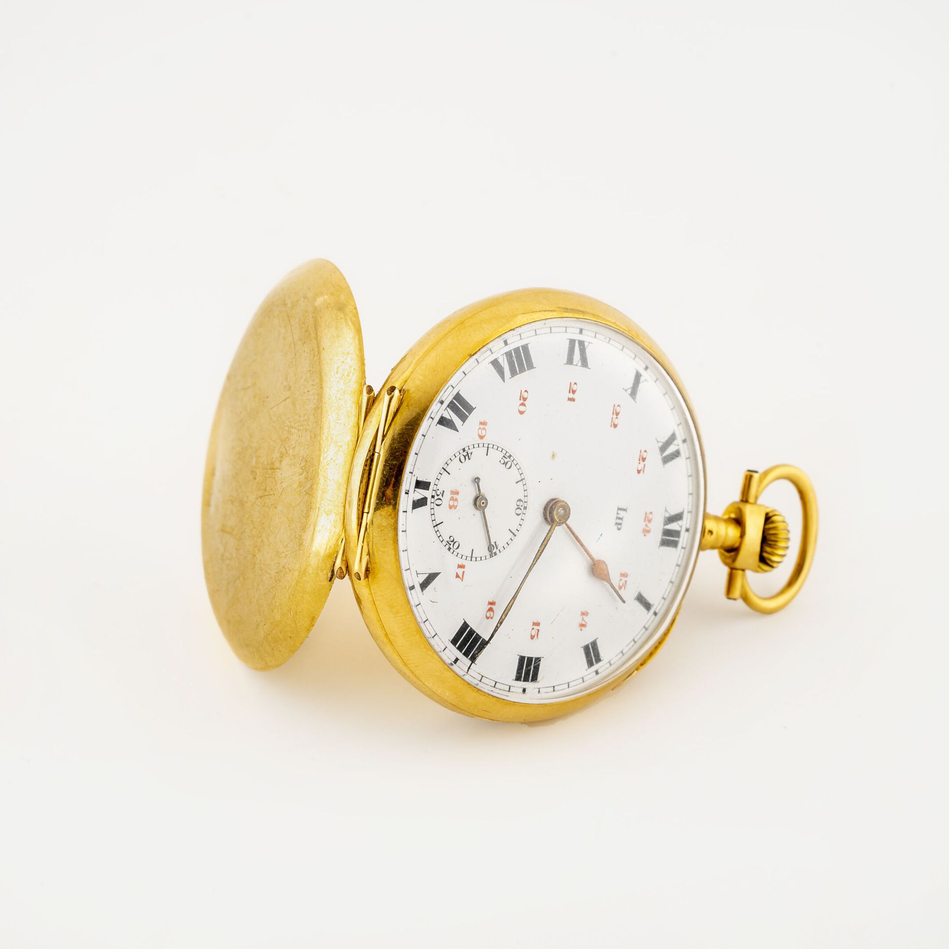 LIP Yellow gold (750) pocket watch. 

Back cover with plain decoration, numbered&hellip;