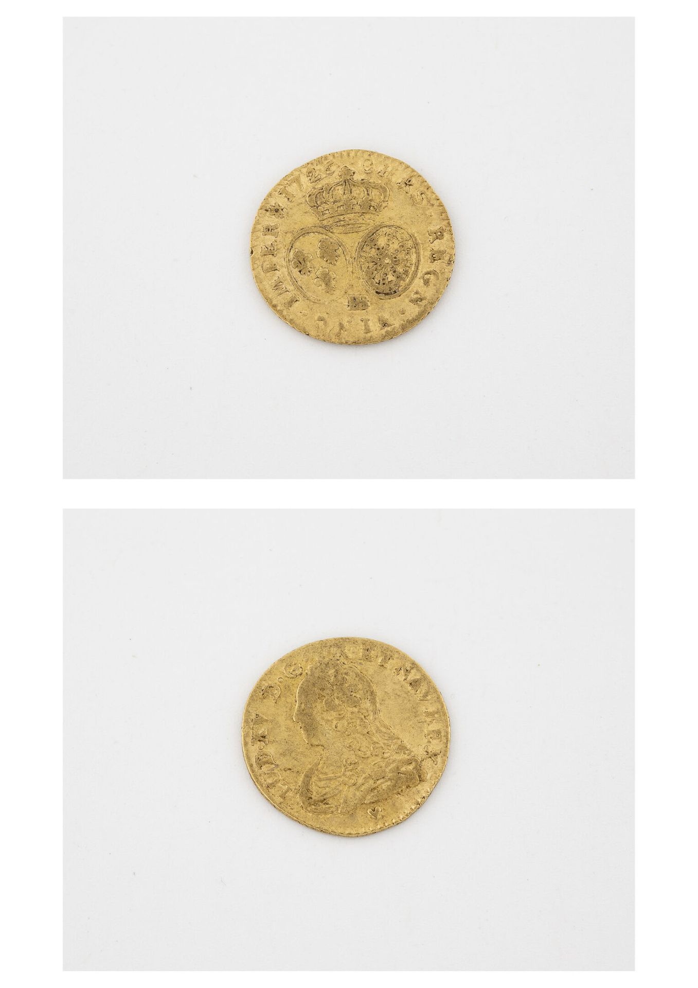 France 路易十五 (1715 - 1774)

半路易的黄金。1726 BB（斯特拉斯堡）。正面：路易十五的少年半身像，披挂着；半身像下方是（Mm）。Rv&hellip;