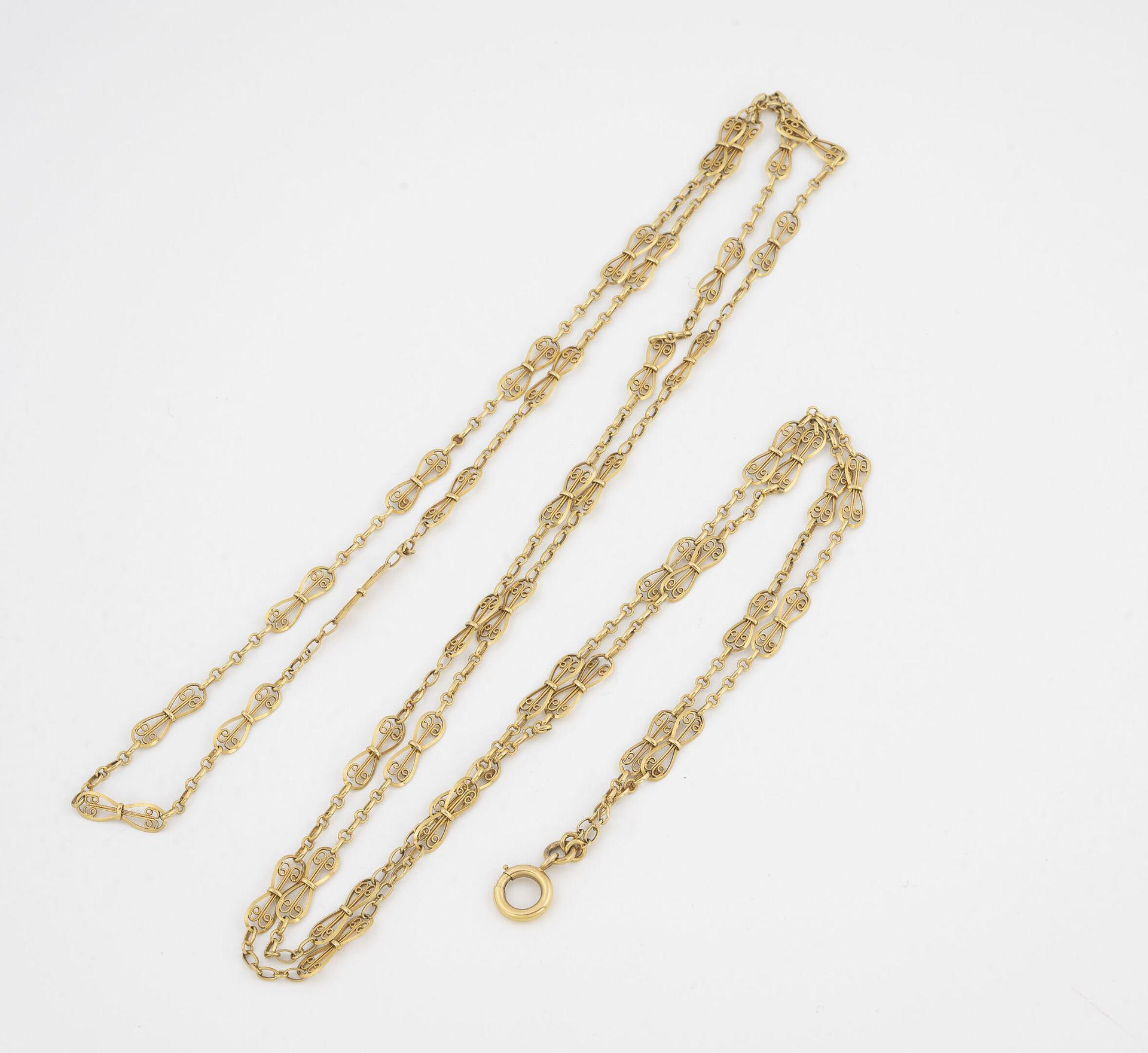 Null Collar de oro amarillo (750) con eslabones de filigrana. 

Cierre de anillo&hellip;