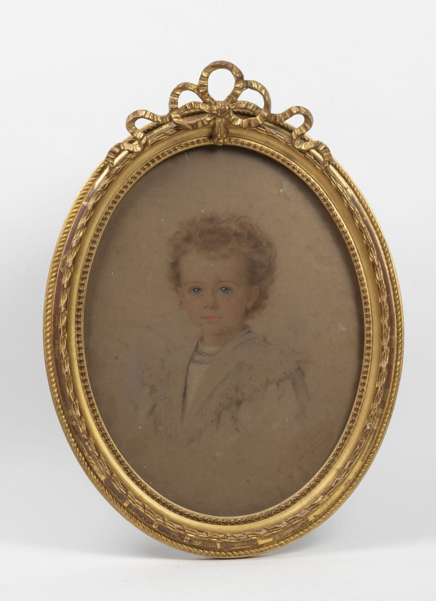 René-Louis DAMON (XIX-XXème siècle) Porträt des vierjährigen Benjamin Nivelleau &hellip;