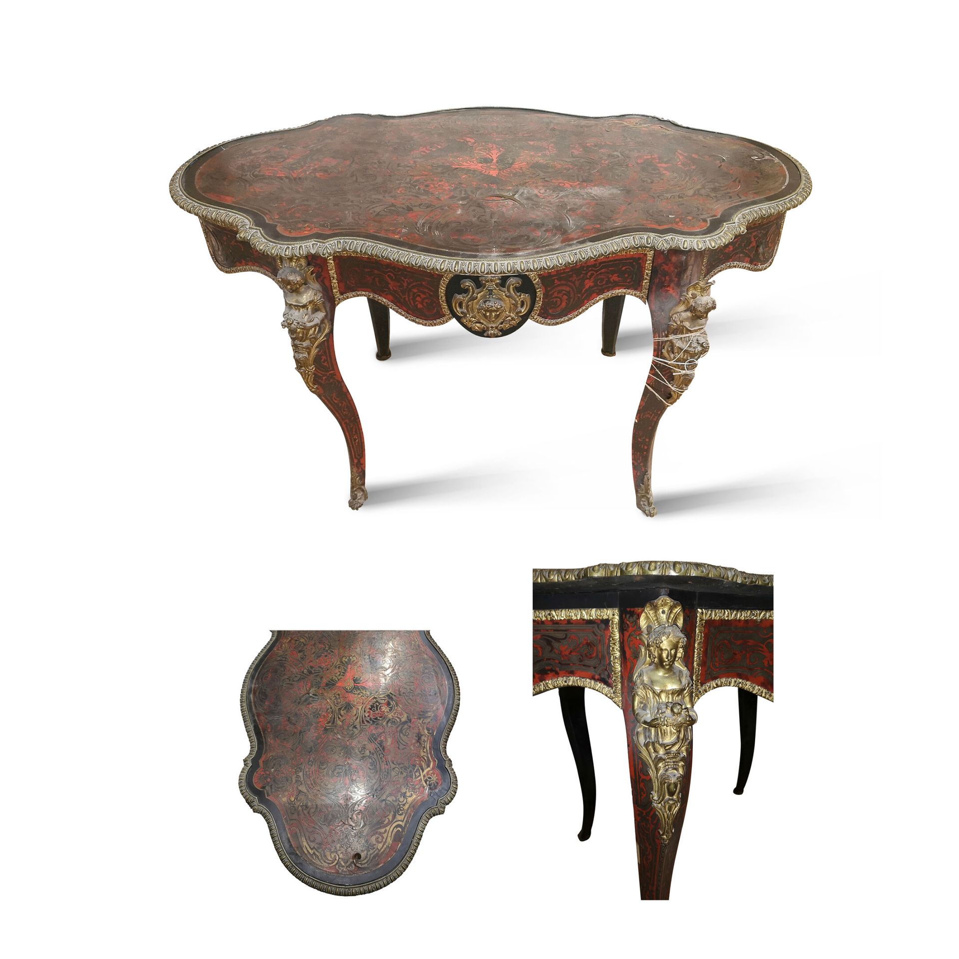 FRANCE, époque Napoléon III, seconde moitié du XIXème siècle Table de salon viol&hellip;