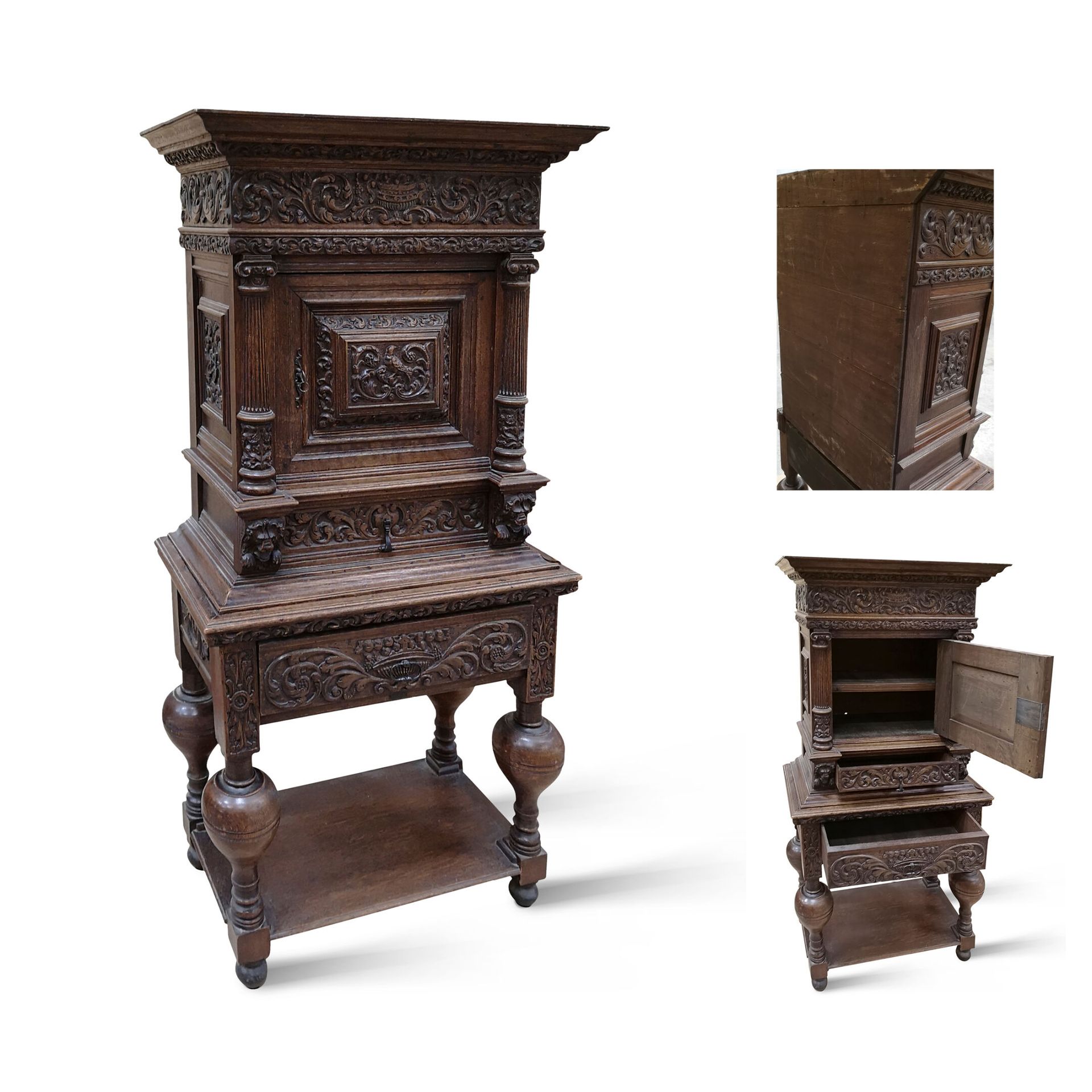 FRANCE, style Renaissance, fin du XIXème siècle Cabinet architecturé, en deux pa&hellip;