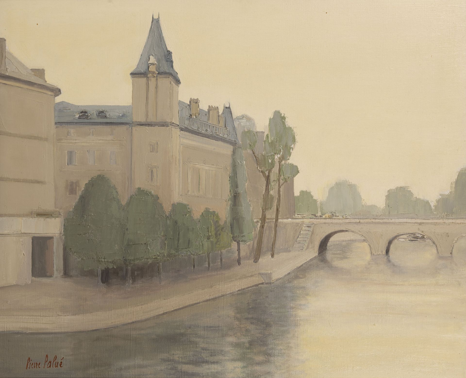 PIERRE PALUE (1920-2005) La Conciergerie et les quais, Paris.

Huile sur toile. &hellip;