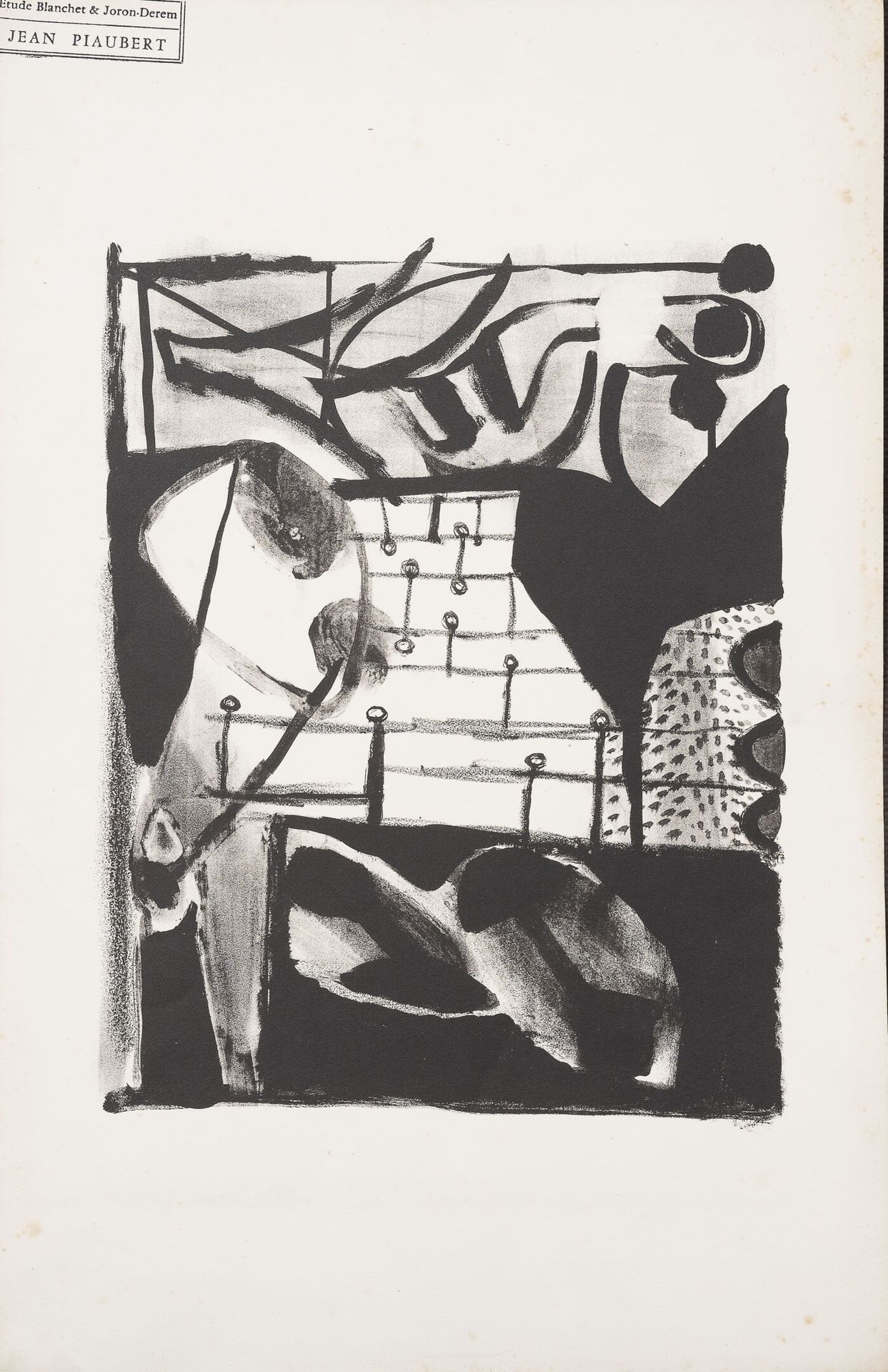 D'après Jean PIAUBERT (1900-2002) Untitled. 

Monotype on paper.

Stamp of the s&hellip;