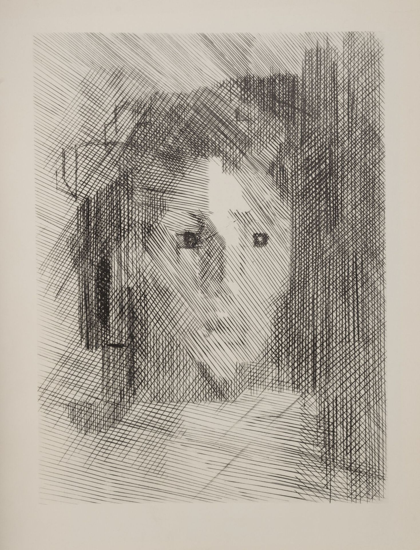 D'après Jacques VILLON (1875-1963) 一个人的肖像。

在纸上印刷的复制品。

无符号。

66 x 50厘米。

褶皱和污渍。