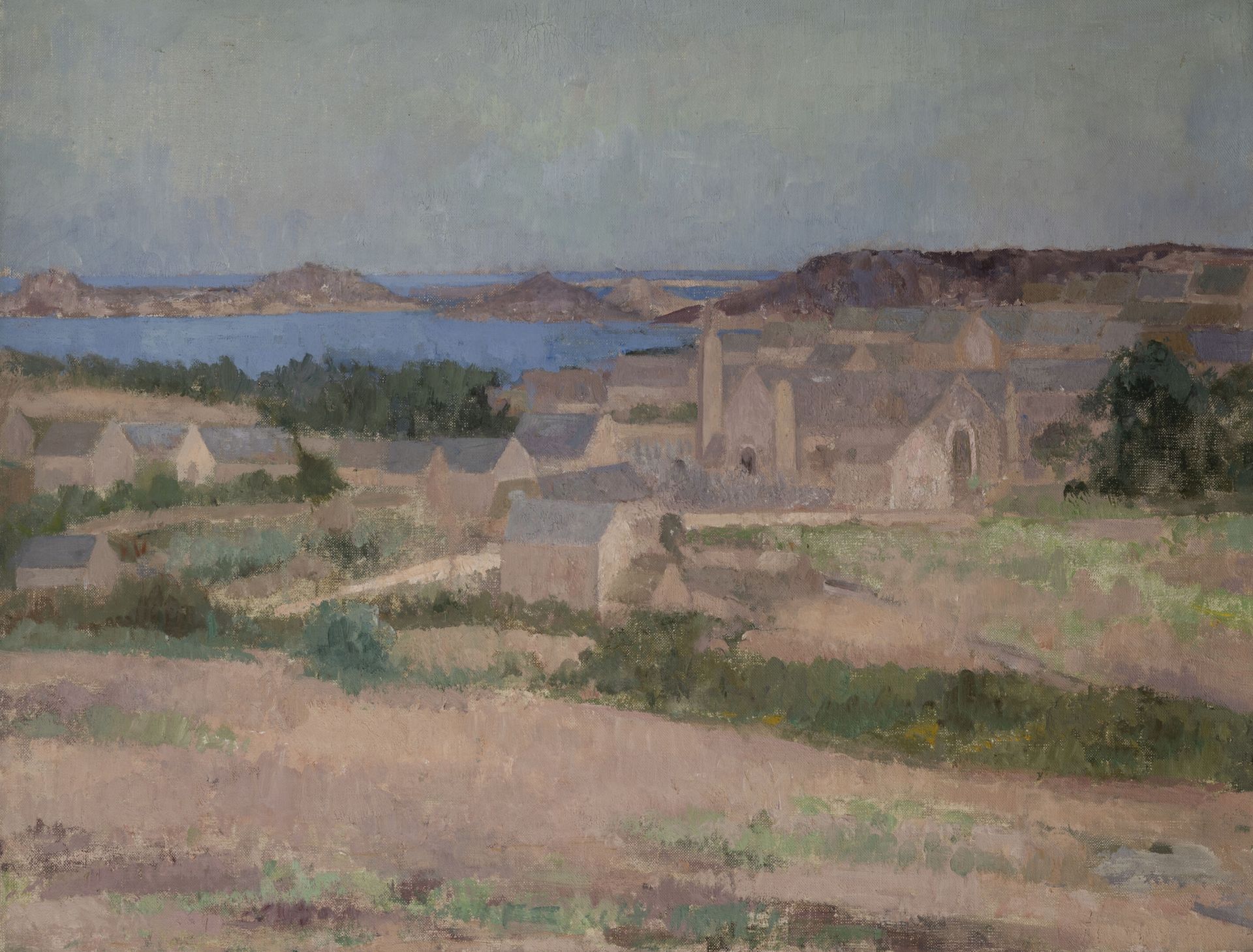 Attribué à Thérèse DÉBAINS (1907-1975) 景观。

布面油画。

无符号。

50 x 65厘米。

小的擦伤和污点。