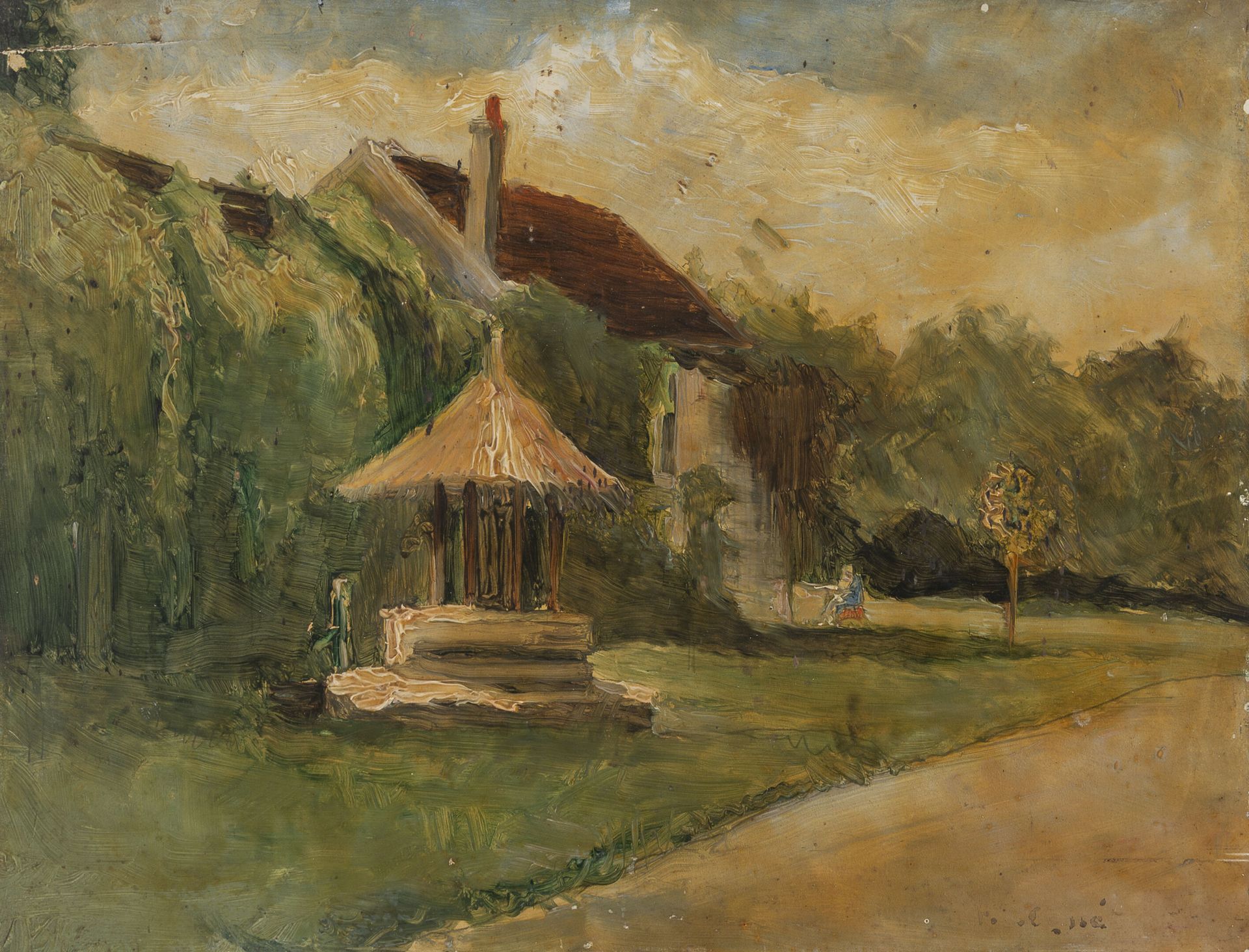 François COGNE (1876-1952) Mill，Couilly St Germain，1912年。

板上油彩。

右下角有签名的痕迹。

辞呈&hellip;