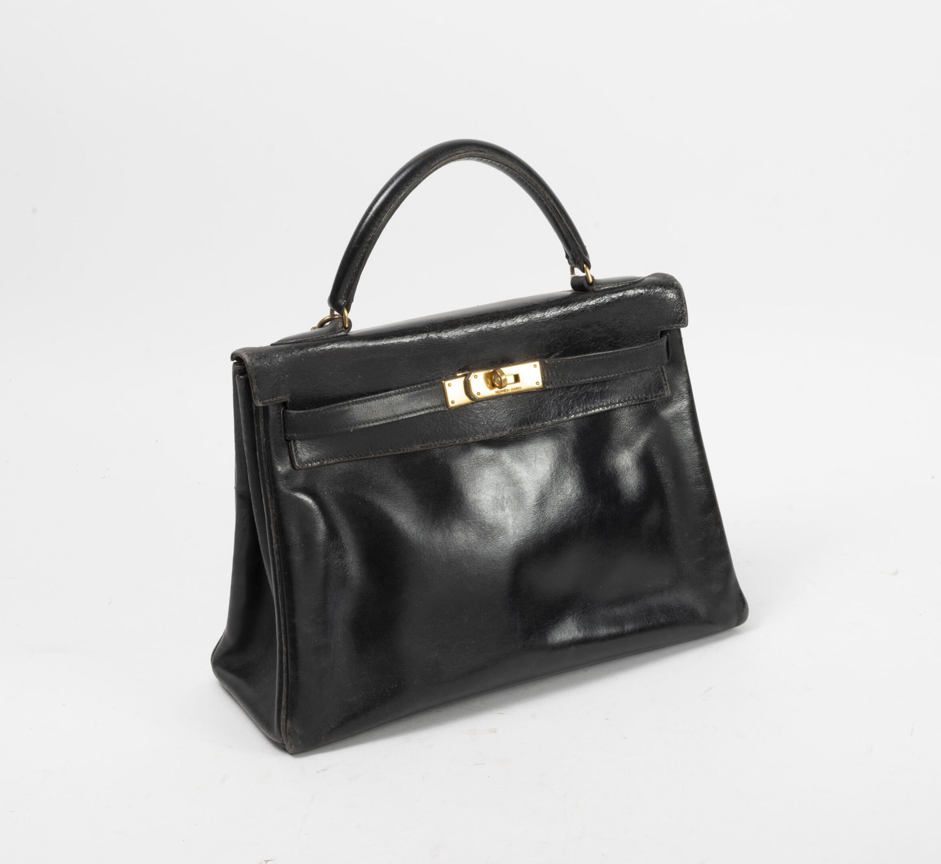 HERMES PARIS - MADE IN FRANCE Kelly bag 32 cm version returned in black box calf&hellip;