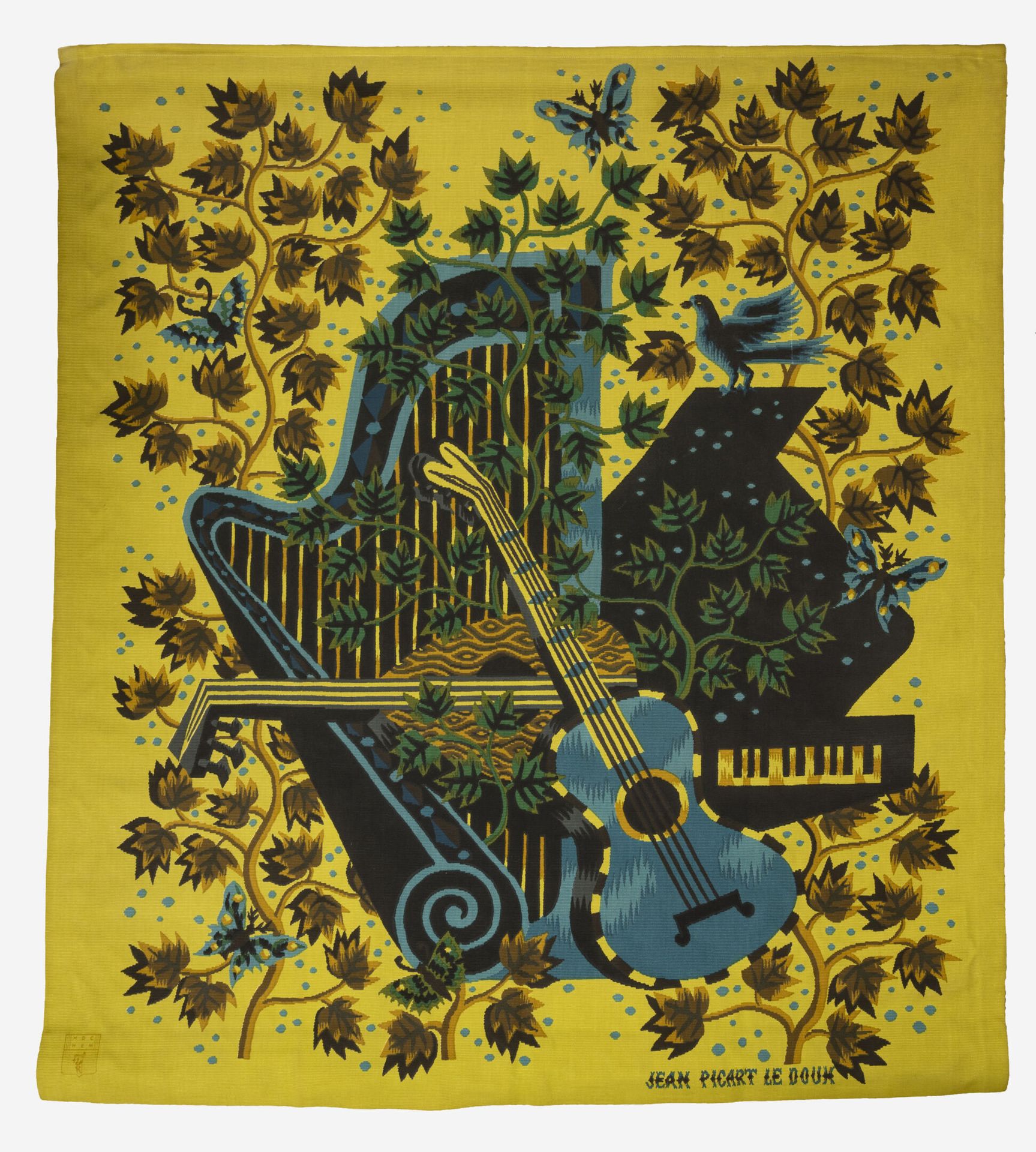 Jean PICART LE DOUX (1902-1982) 协奏曲。

壁挂。

丝网印刷在织物上。

挂毯的复制品。

编号为341/750，并在书脊上签&hellip;