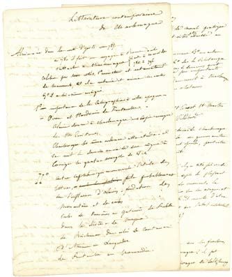 FLAUBERT Gustave (1821-1880). Autograph manuscript, Contemporary Literature of C&hellip;