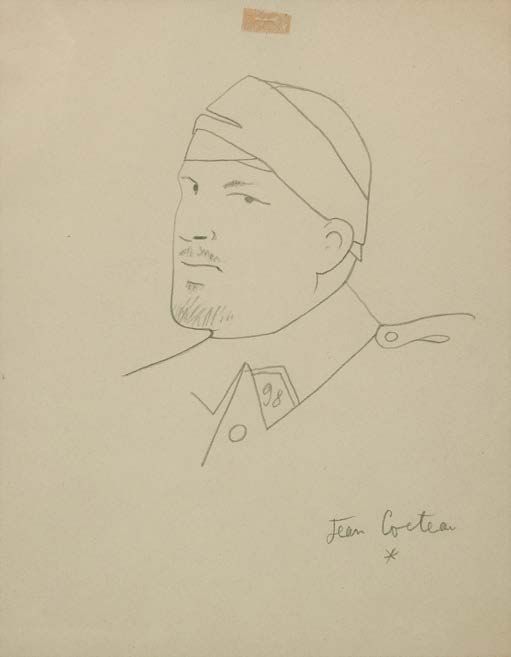 COCTEAU JEAN (1889-1963). 签名为 "Jean Cocteau "的原始素描，[Guillaume Apollinaire]，1958年&hellip;
