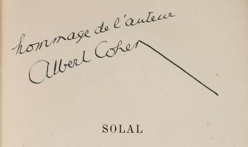 COHEN Albert (1895-1981). Solal (Paris, Éditions de la Nouvelle Revue Française,&hellip;