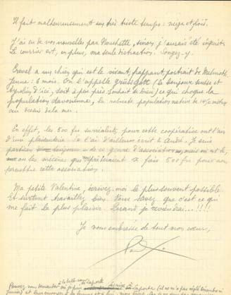 ELUARD Paul (1895-1952). L.A.S. "Paul", [Davos] Tuesday [8 January 1935], to Val&hellip;