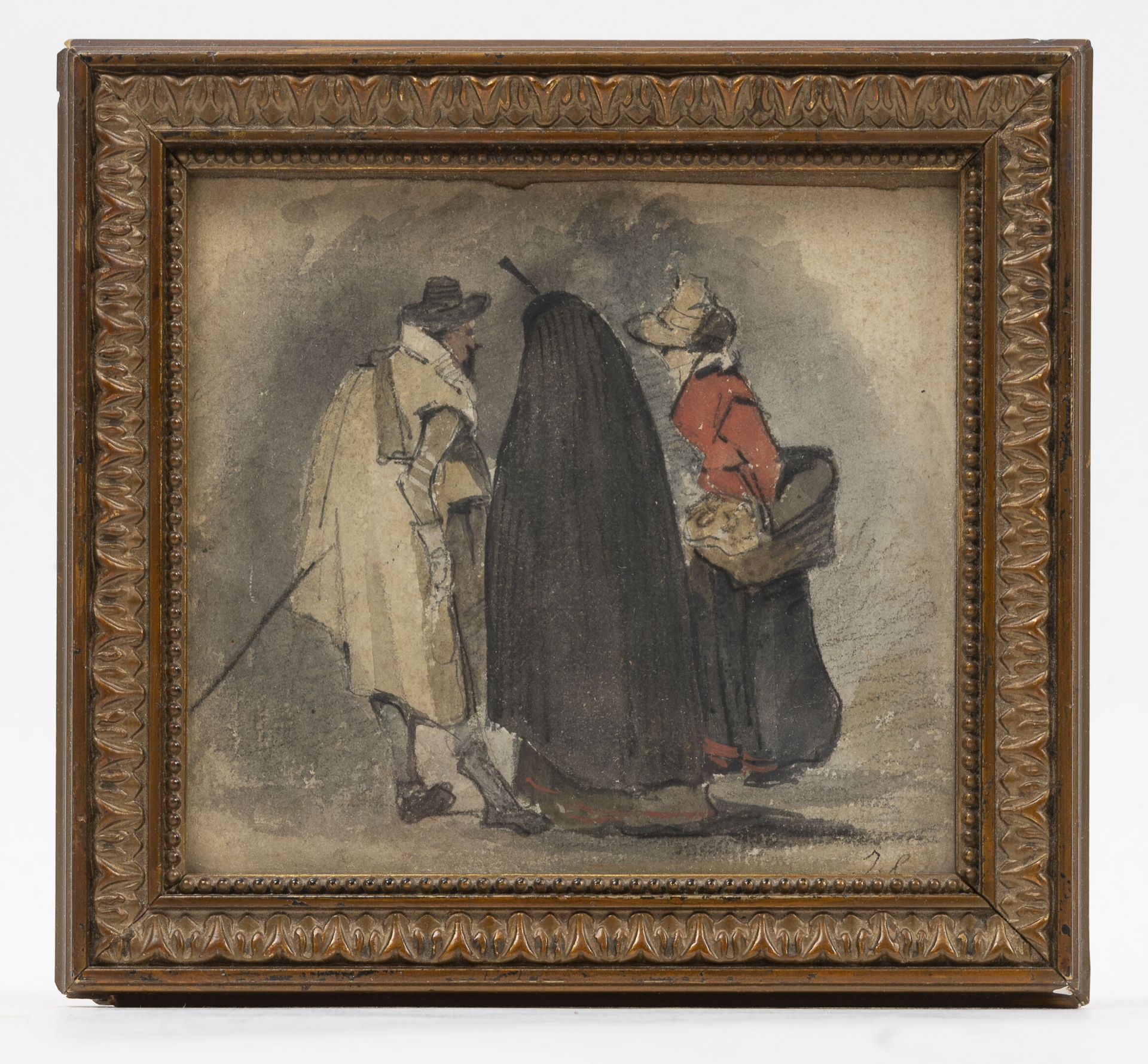 Attribué à Isidore PILS (1813-1875) Groupe de personnages. 

Dessin au crayon et&hellip;