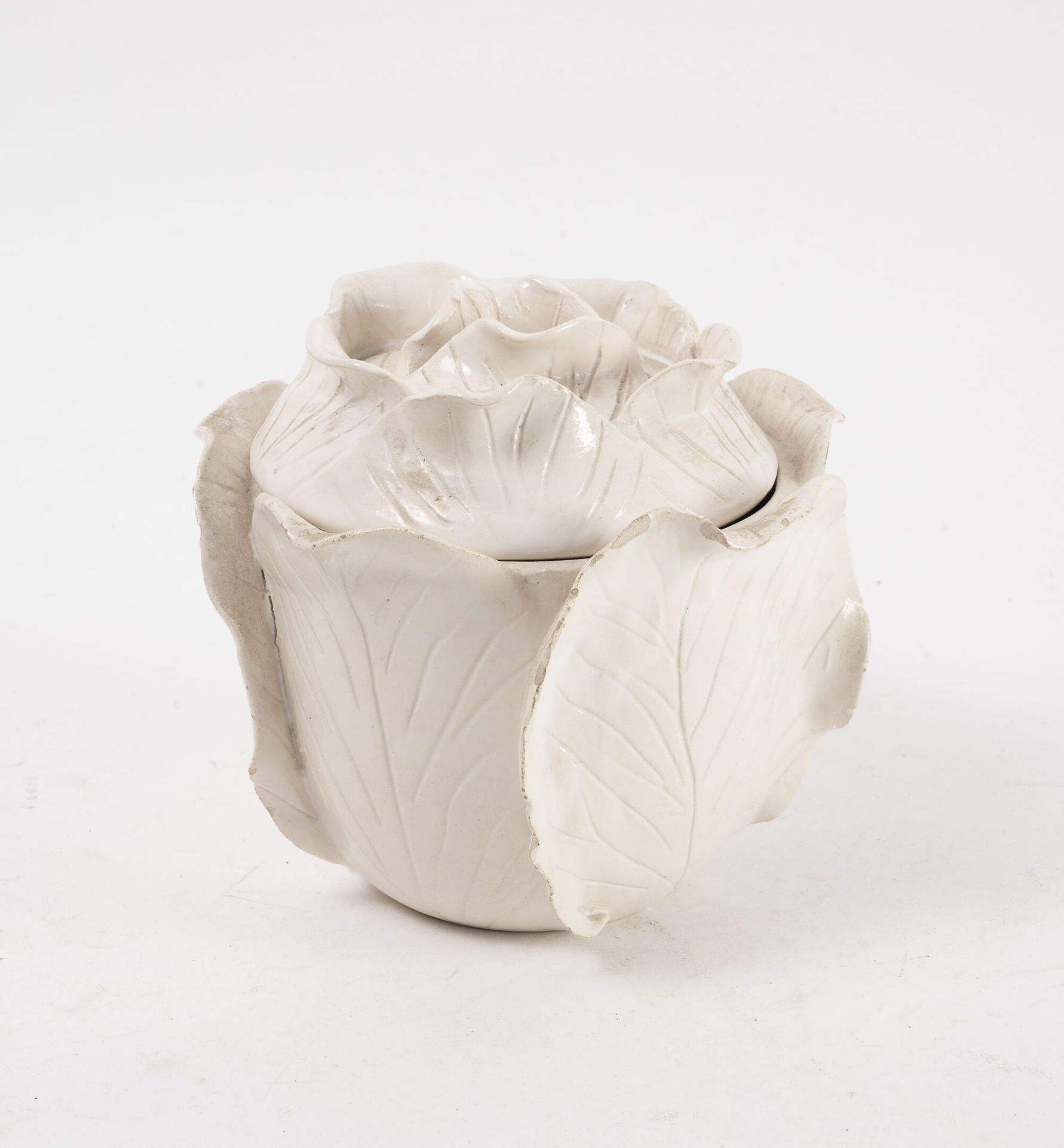 Jean ROGER (XXème siècle) Piccolo vaso coperto a forma di cavolo in ceramica sma&hellip;