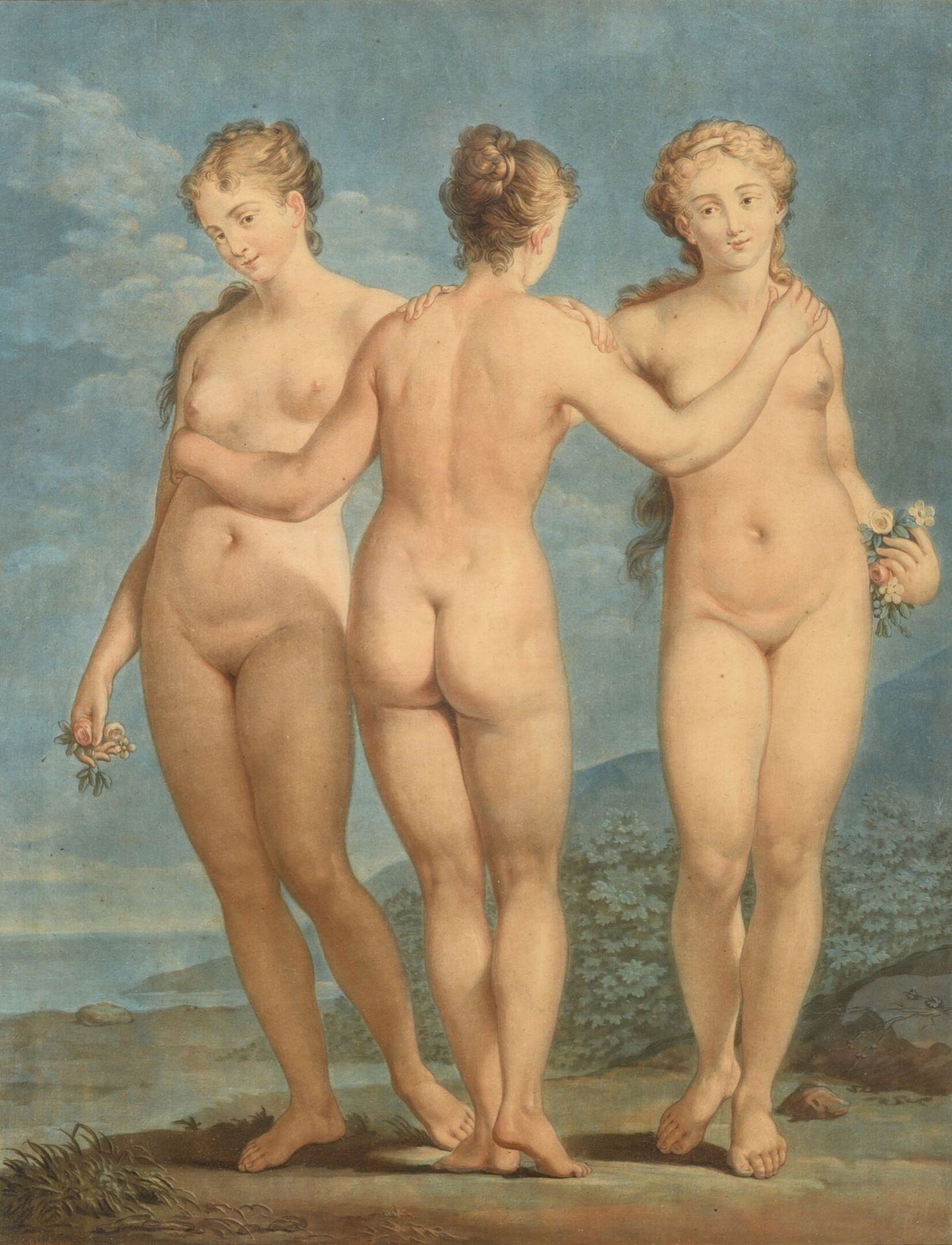D'après Giovanni Antonio PELLEGRINI (1675-1741) The three Graces.

Colored engra&hellip;