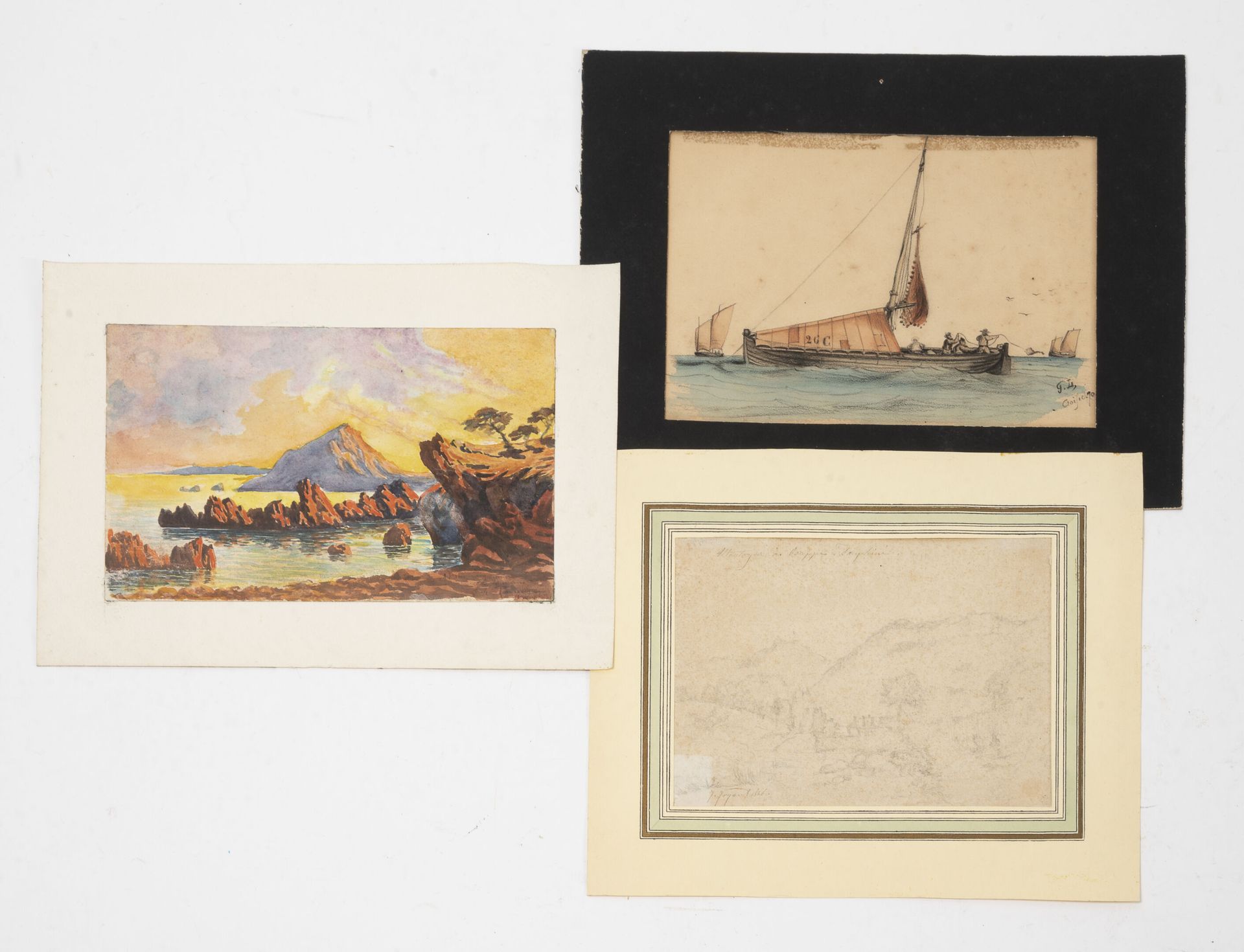 Jules Romain JOYANT (1803-1854) 多芬尼省Voreppe市的山。

绘图。

左下方有签名和1826年的日期，有标题。

背面印有&hellip;