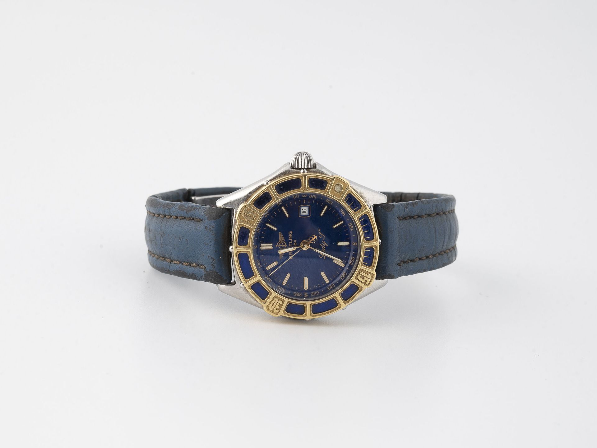 BREITLING, Lady J Ladies' wristwatch.

Round steel case, blue enameled and gradu&hellip;