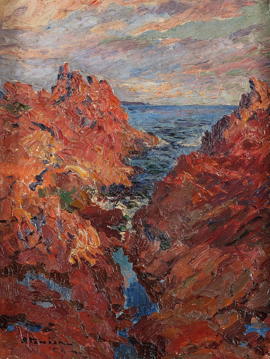 Charles Garabed ATAMIAN (1872-1947) The red rocks on the sea.
Oil on panel.
Sign&hellip;