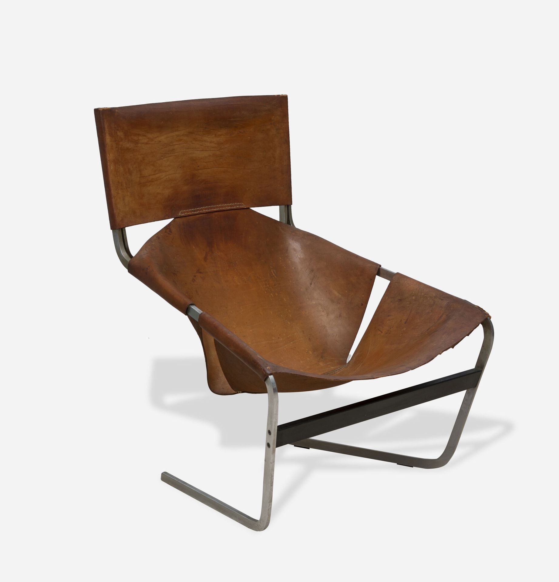 Pierre PAULIN (1927-2009) 扶手椅，F 444。

模型创建于1963年。

钢和皮革。

艺术版》(Edition Artifort)&hellip;