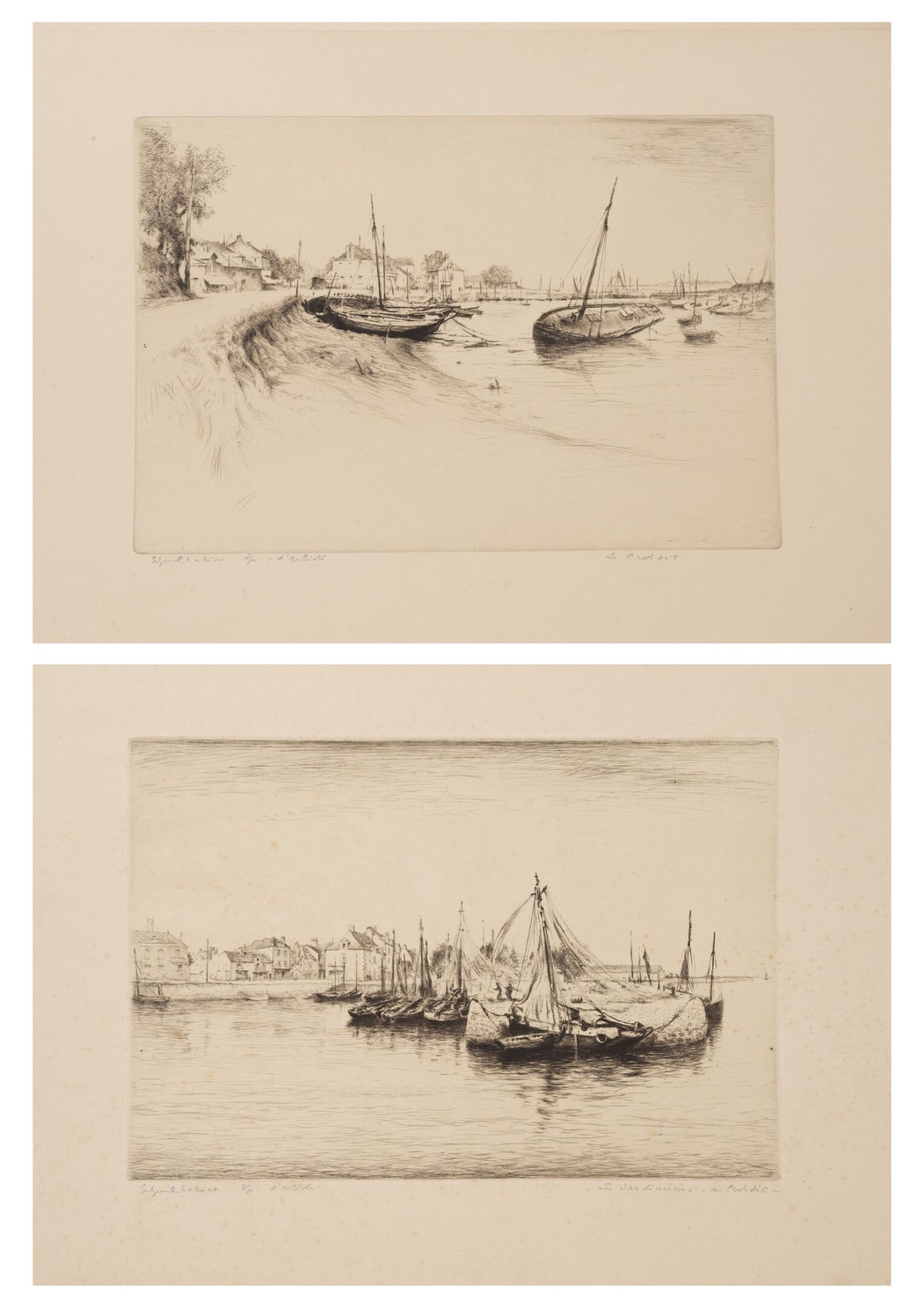 Edgar CHAHINE (1874-1947) Le Croisic, 1931.

纸上干点法。

艺术家的证明。

左下方有签名，右下方有标题。

33&hellip;