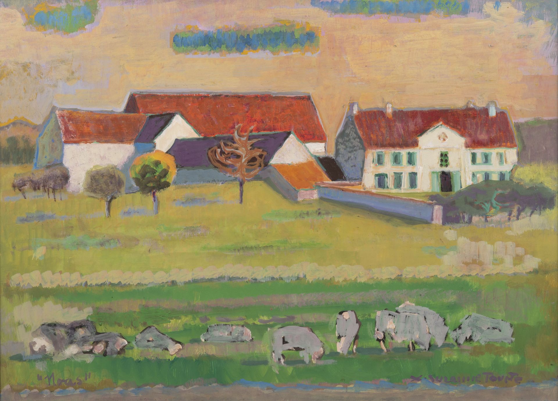 Suzanne TOURTE (1904-1979) The farm.

Gouache on paper. 

Signed lower right and&hellip;