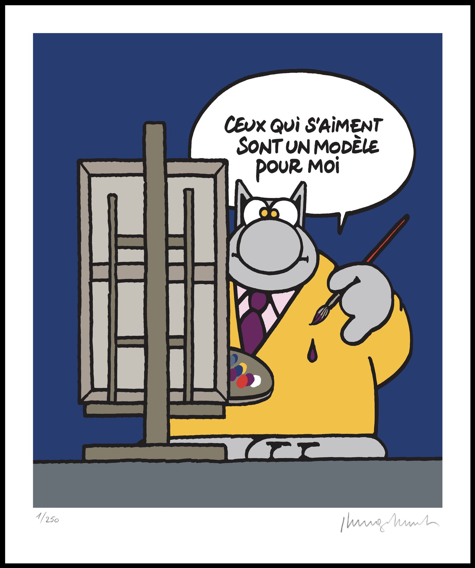 Digigraphie de Philippe Geluck numérotée - 60X50 cm Digigraphie 60x50, printed a&hellip;