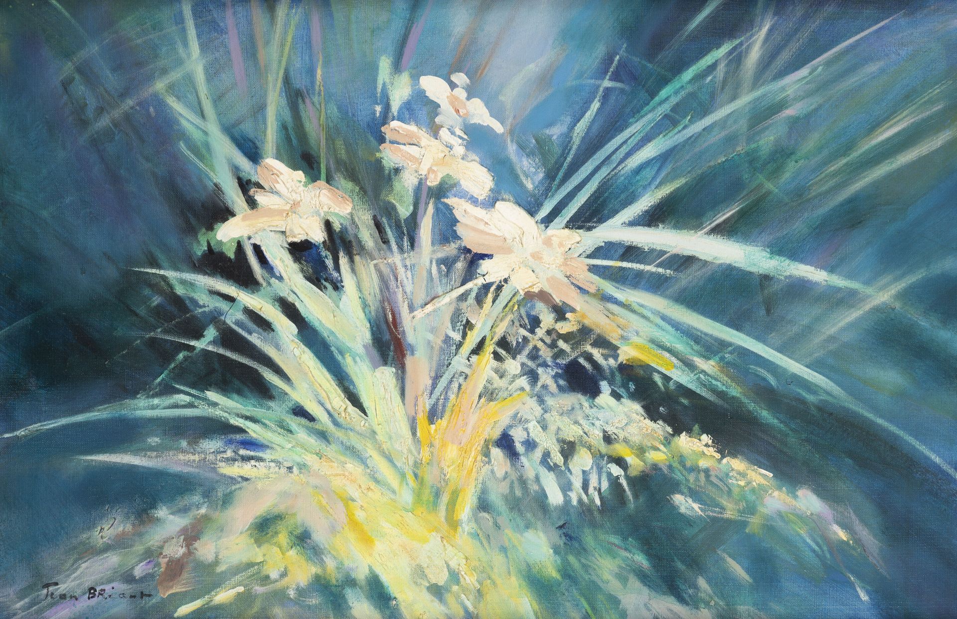 Jean BREANT (1922-1984) Die Blumen am Teich.
Öl auf Leinwand.
Signiert in der un&hellip;