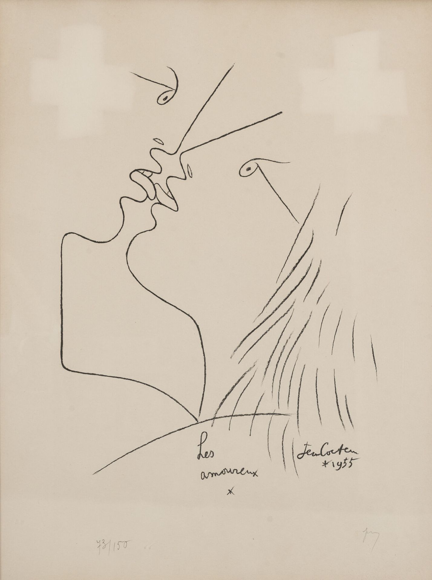 D'après Jean COCTEAU The lovers, 1955.
Lithograph on paper.
Numbered 73/150 and &hellip;