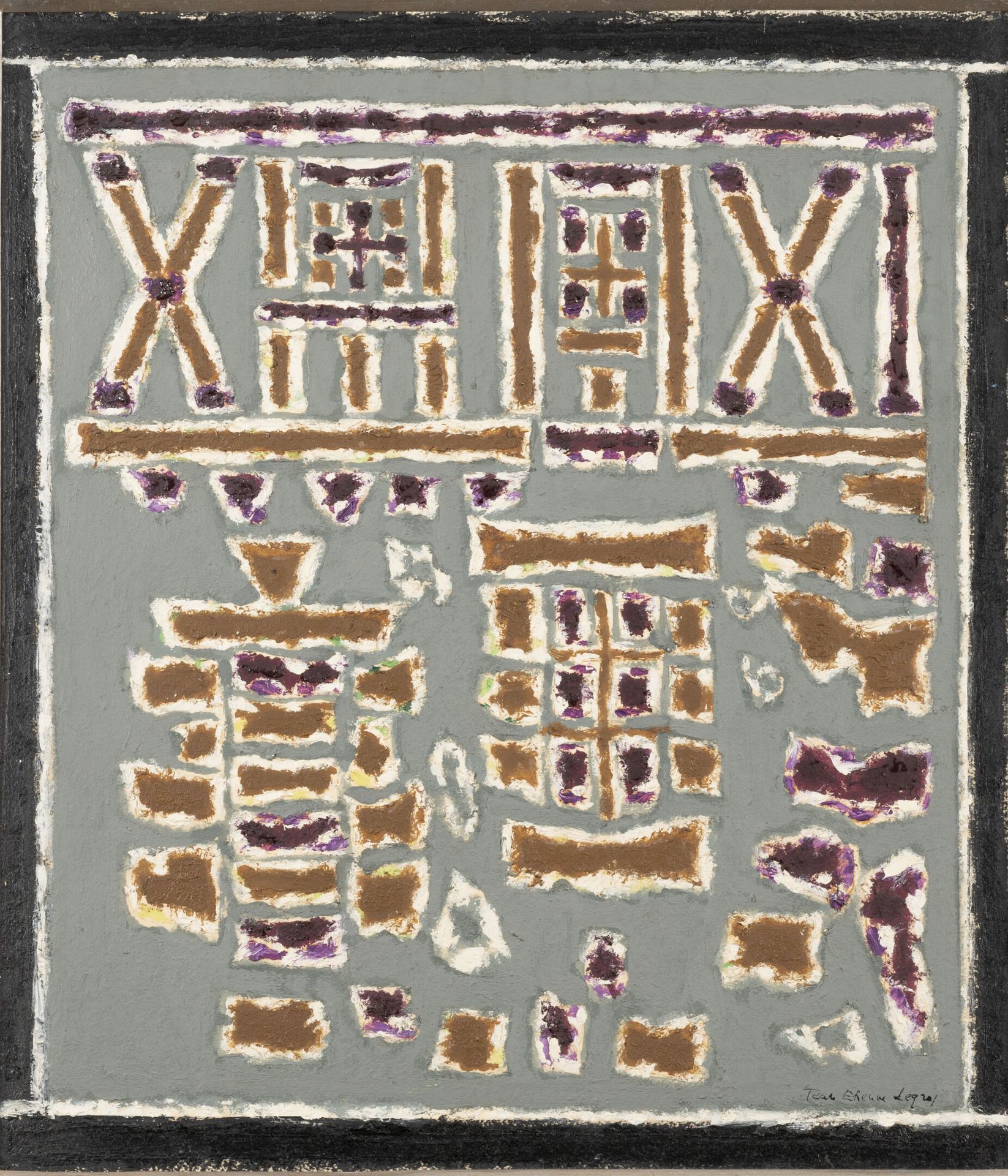 Jean LEGROS (1917-1981) 无题》，约1960年。
板上油彩。
右下方有签名。
65 x 57厘米。
小污点。