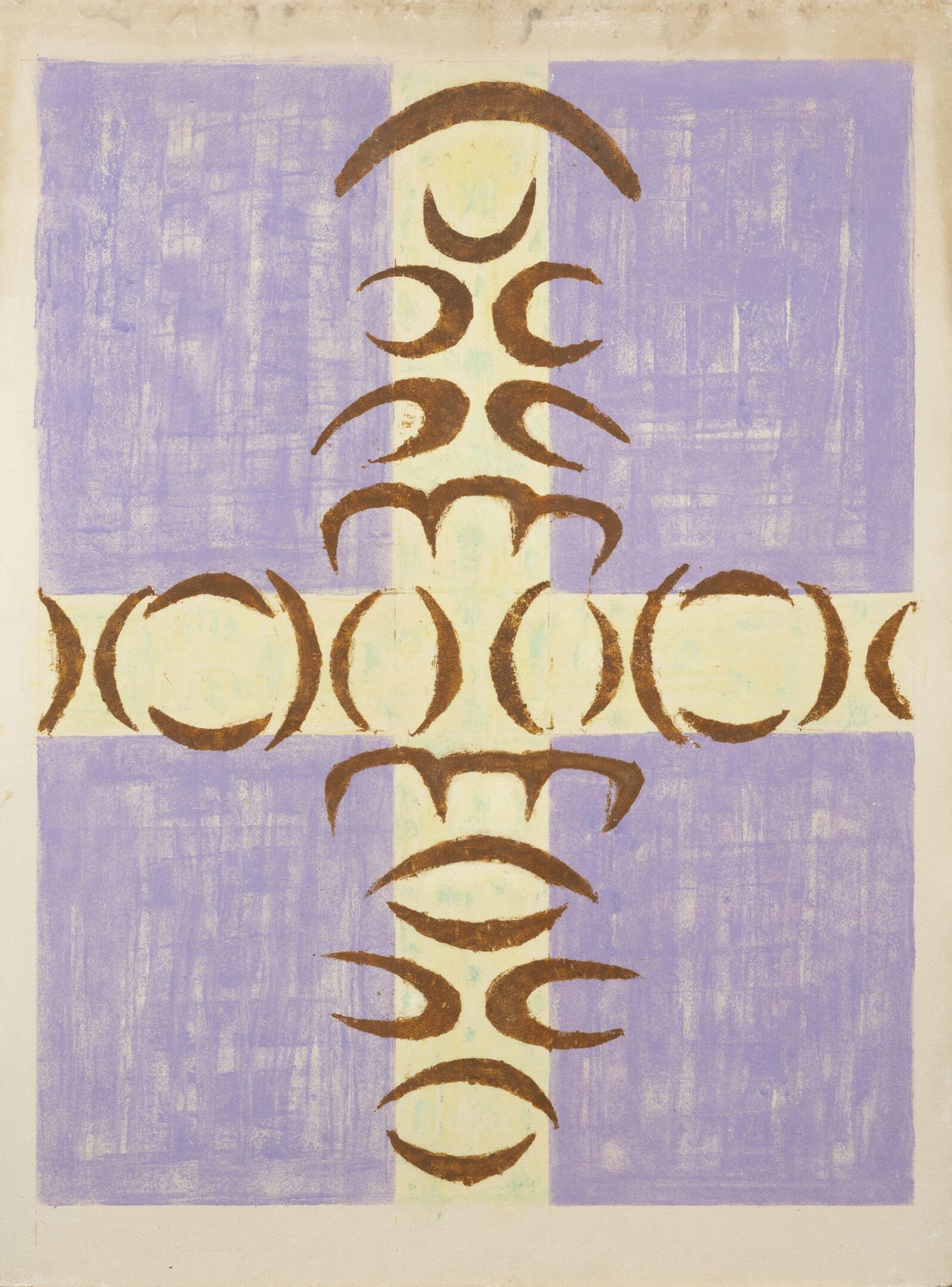Jean LEGROS (1917-1981) 无题。
水粉画在isorel上。
无符号。
78.5 x 58.5厘米。
污点和湿气。
刮痕和缺损的边缘。