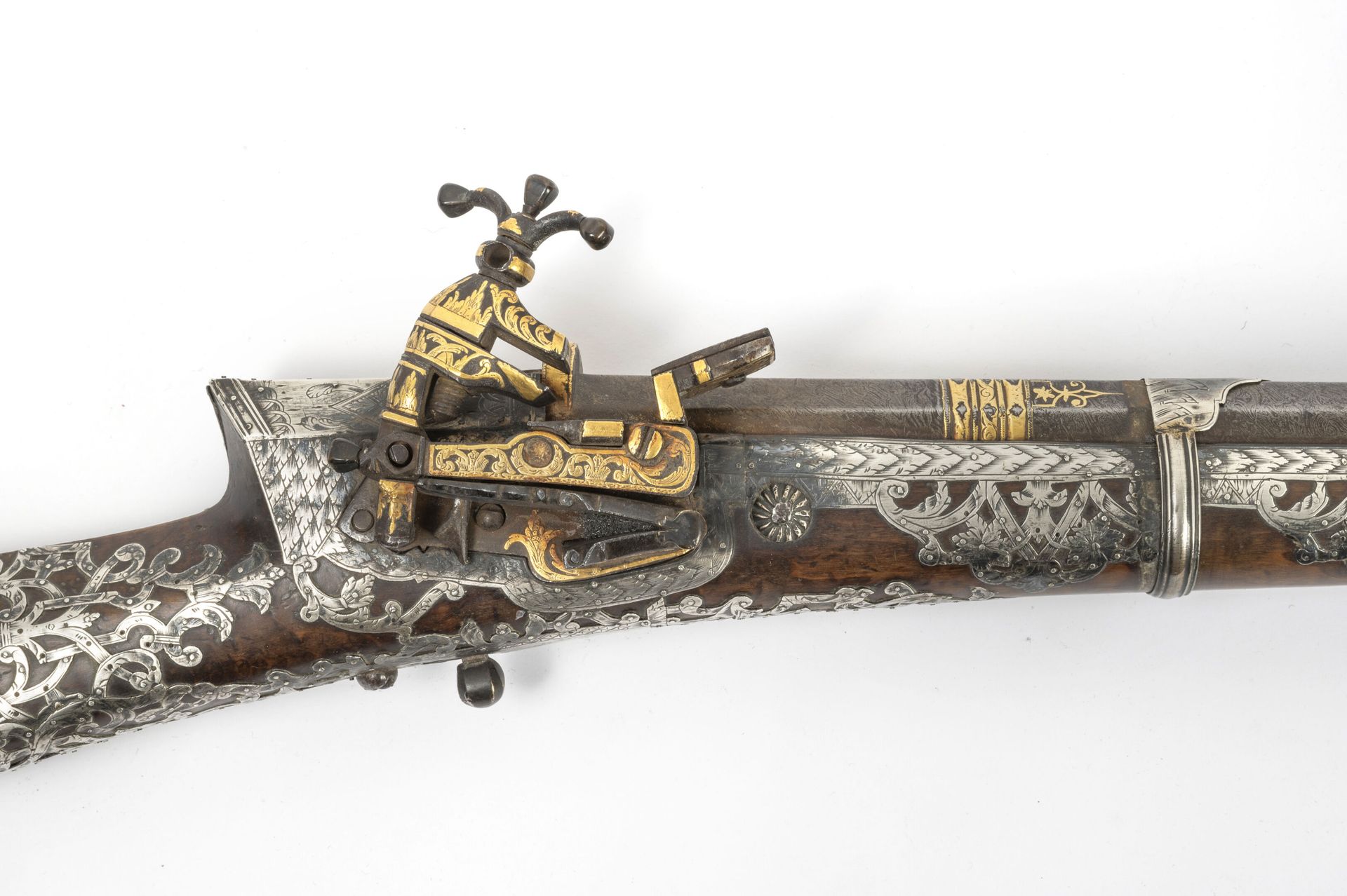 EMPIRE OTTOMAN, Turquie ou Perse, premier quart du XIXème siècle Flintlock rifle&hellip;