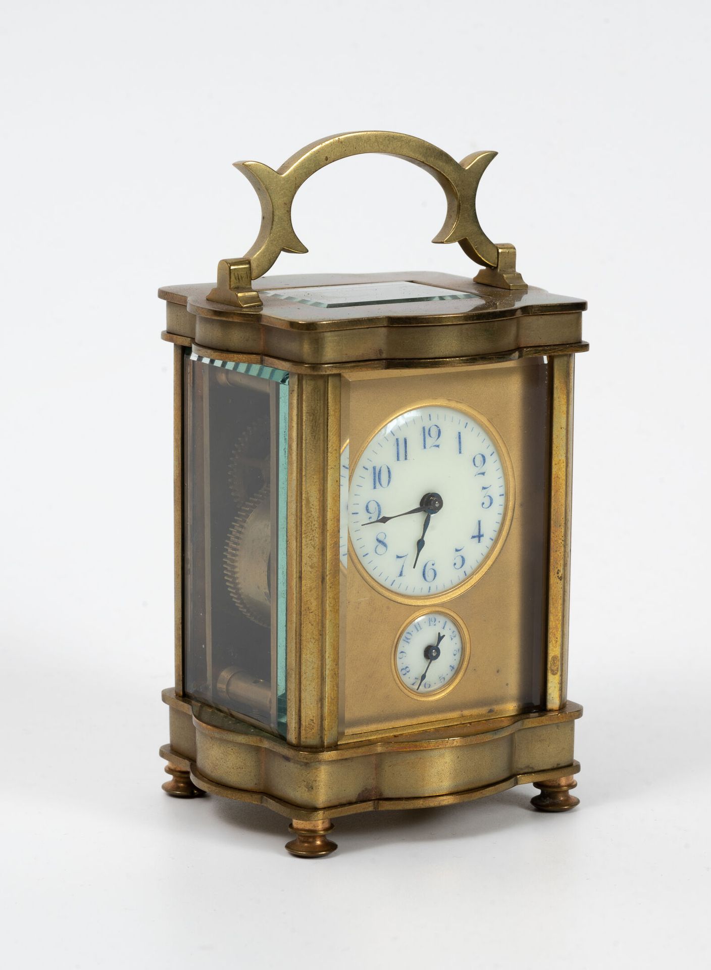 Null Clock of officer in gilded brass.
Rectangular cage with curved front with f&hellip;