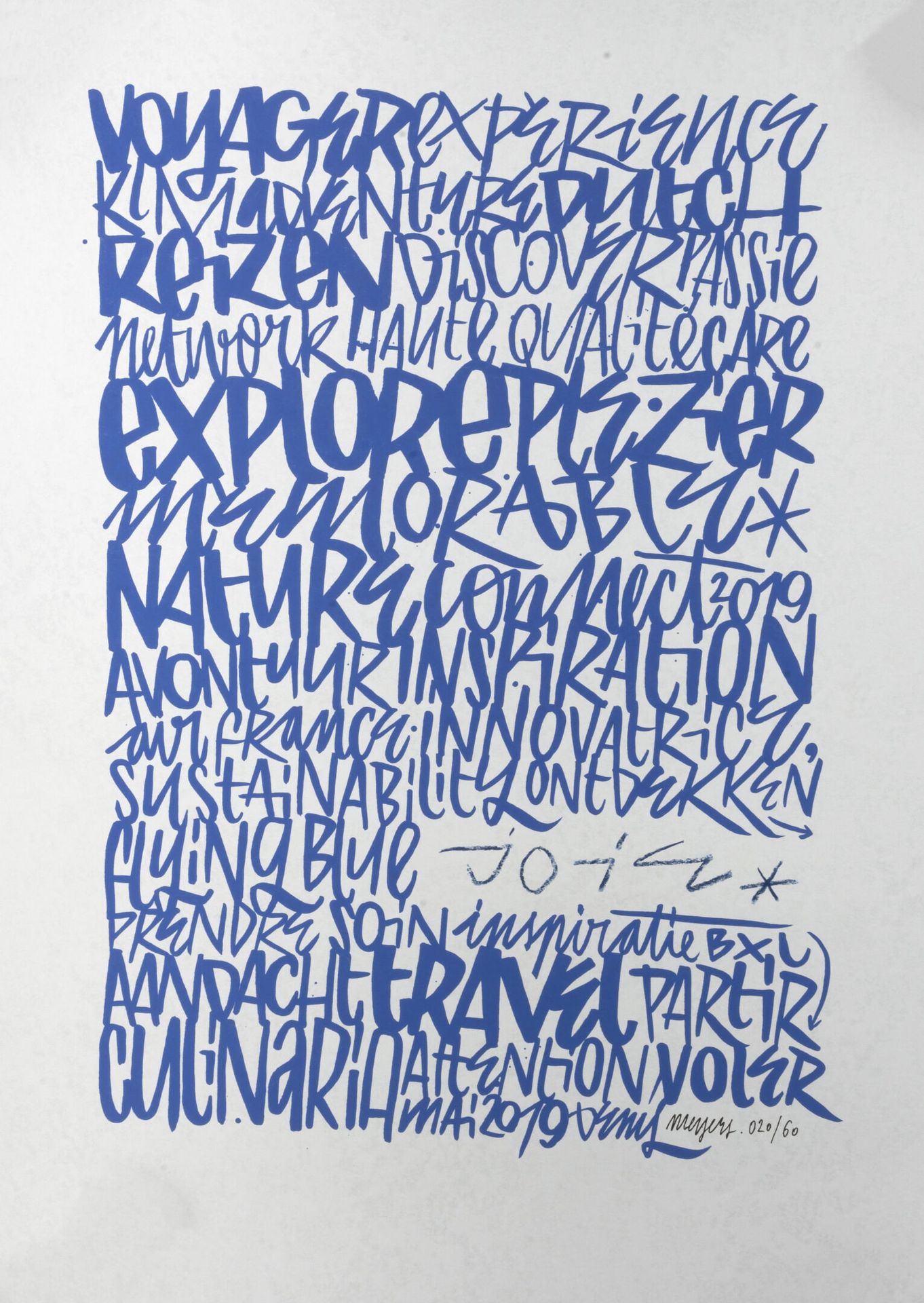 Denis MEYERS (1979) Joie.
Technique mixte sur papier.
Signé et numéroté 20/60 en&hellip;