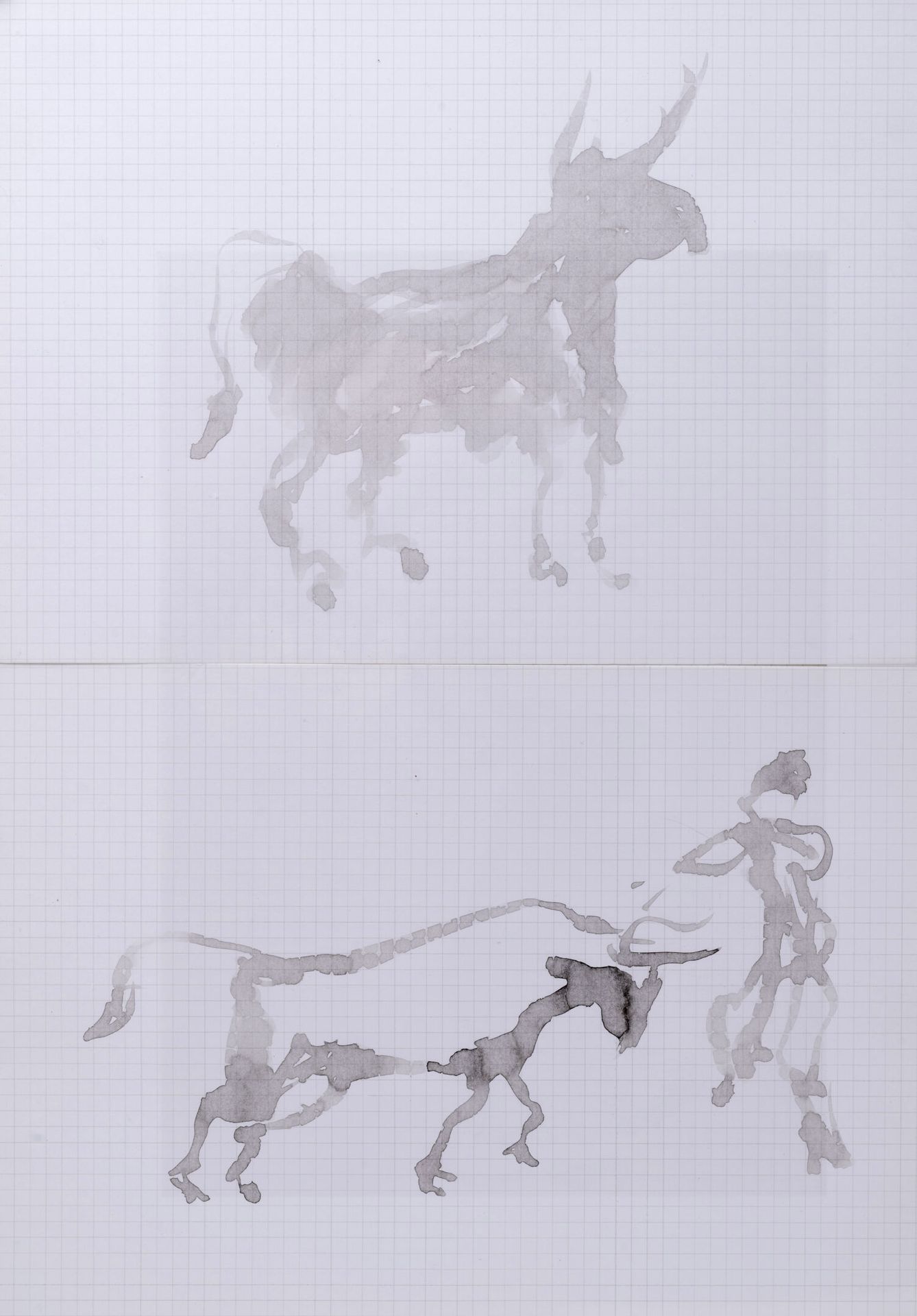 Claude VIALLAT (1936) Scènes de tauromachie.
Trois encres de Chine sur papier.
N&hellip;